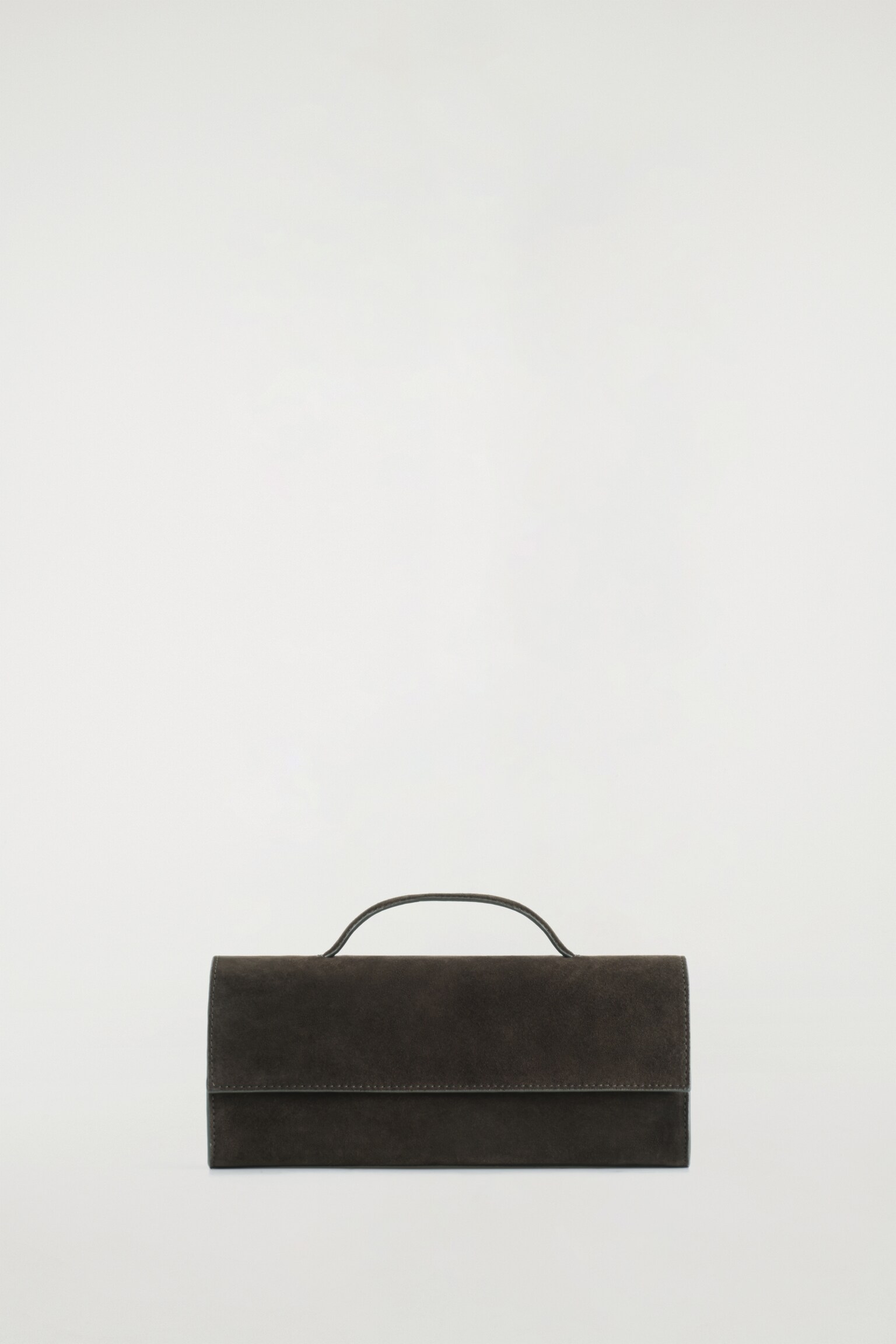 GALLERY CLUTCH – VELOURSLEDER - DUNKELBRAUN/SCHWARZ - 2
