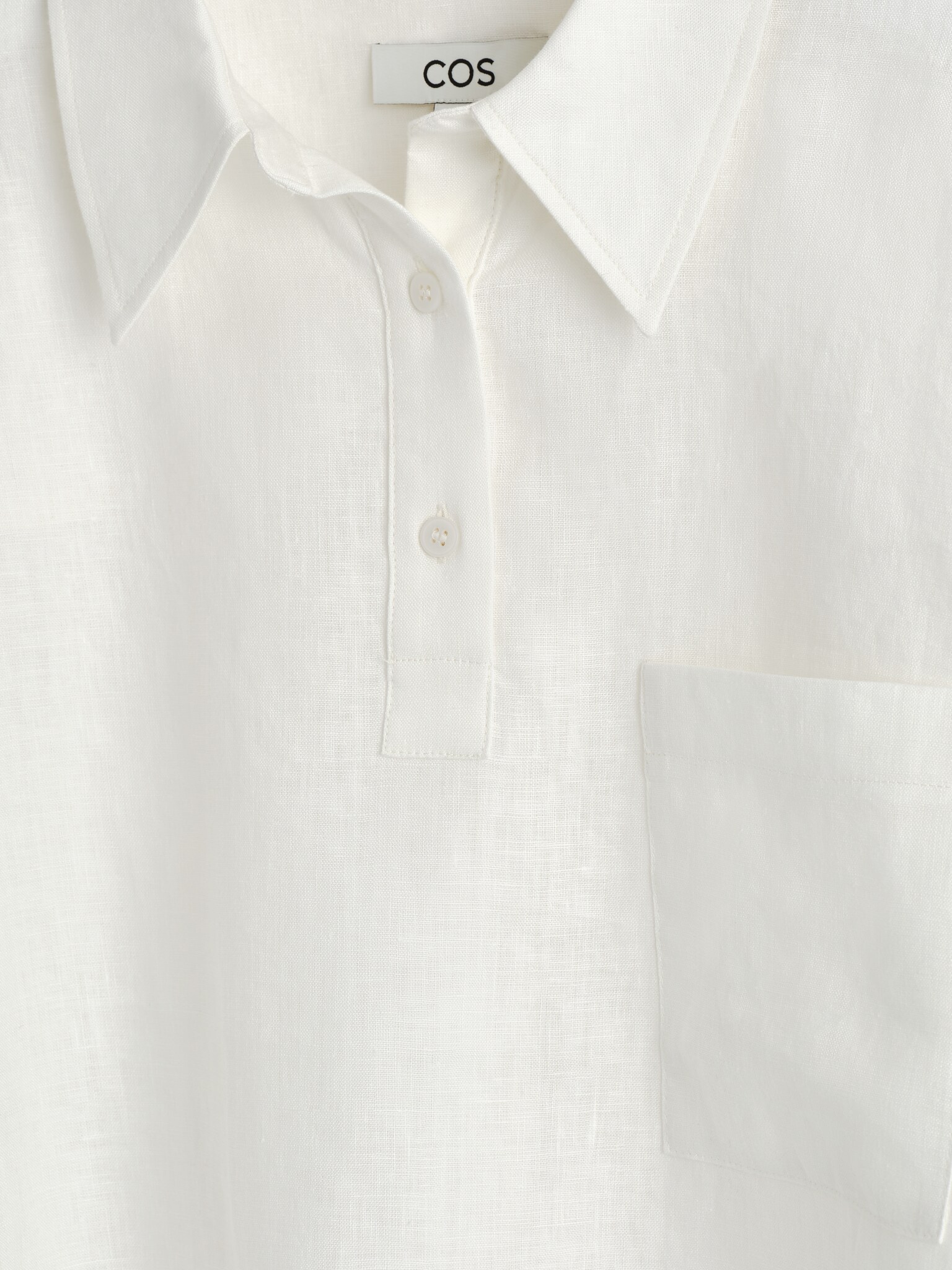 CAMISA DE LINO CON MEDIA LÍNEA DE BOTONES - BLANCO/ROJO OSCURO - 7
