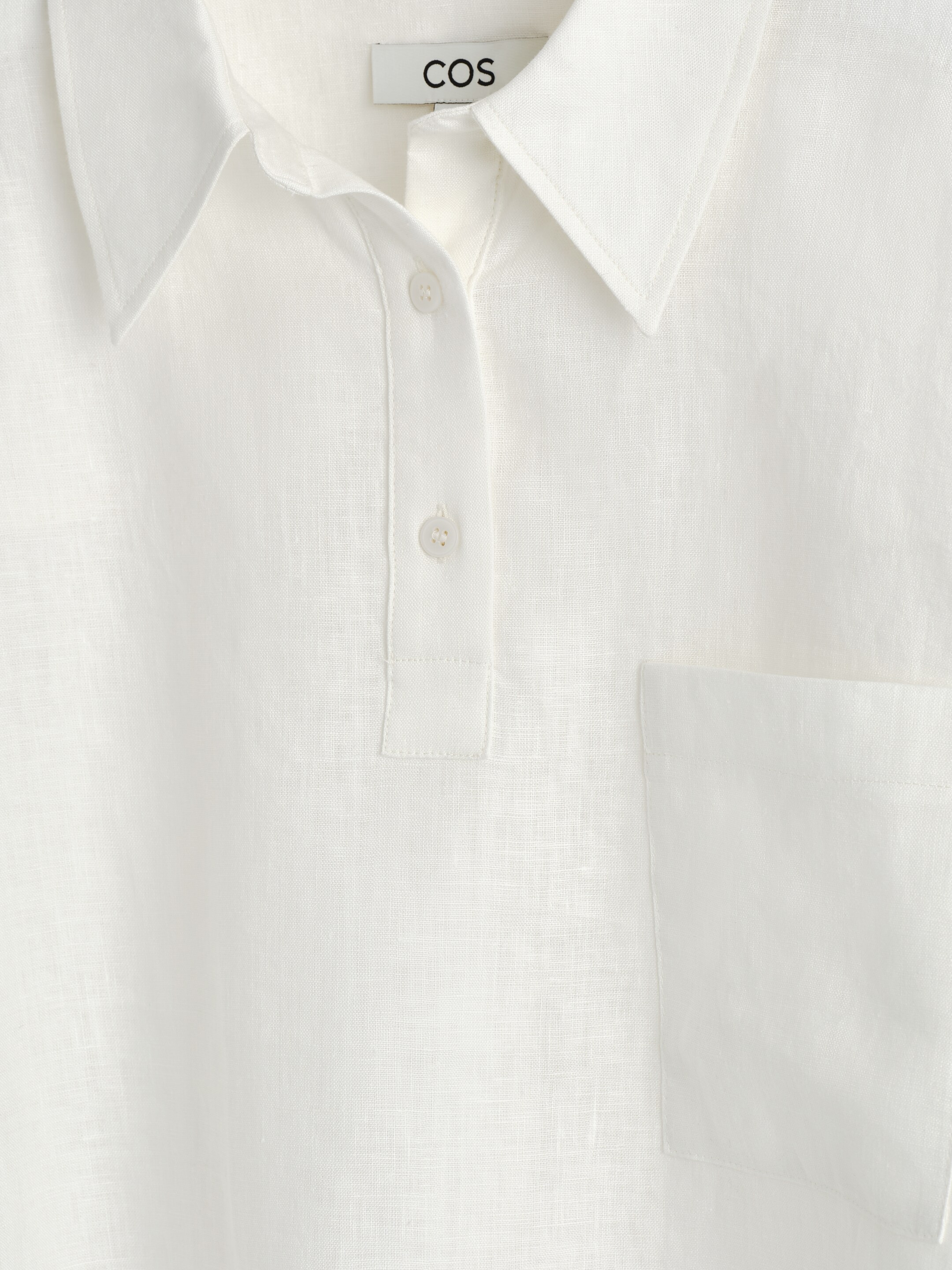 Agrandir l'image: CHEMISE À DEMI-PATTE EN LIN - BLANC - FEMME | H&M BE 7