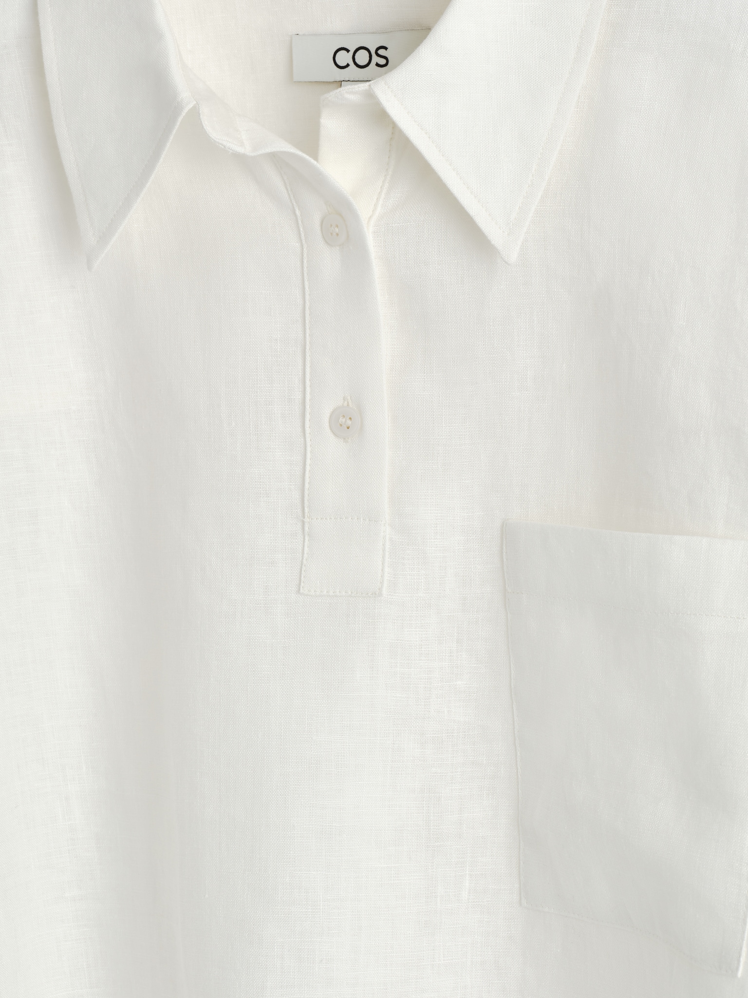 CAMISA DE LINO CON MEDIA LÍNEA DE BOTONES - BLANCO/ROJO OSCURO - 6