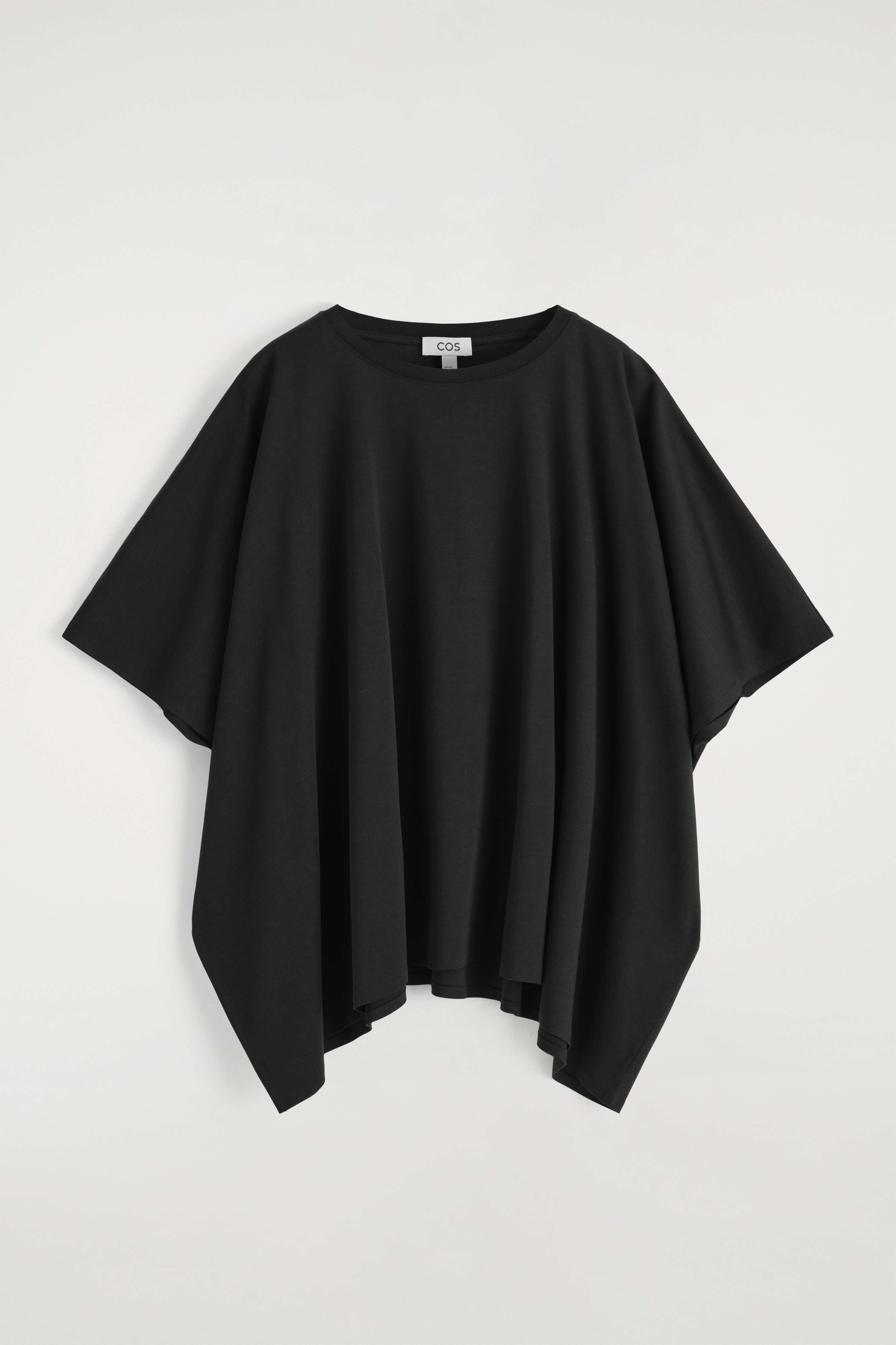 T-SHIRT OVERSIZE MANCHES CHAUVE-SOURIS EN SOIE - NOIR/BLANC