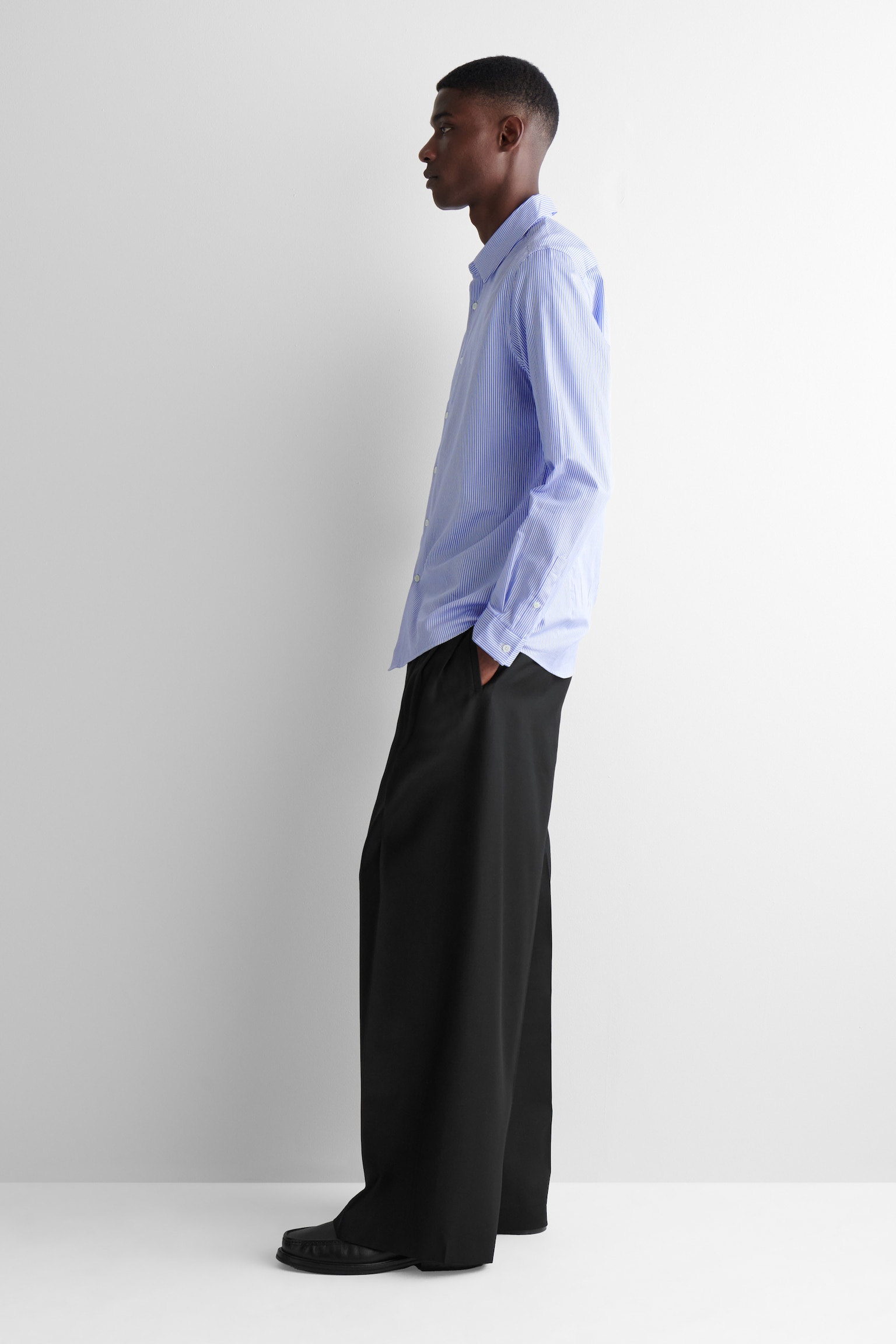 CHEMISE HABILLÉE SLIM EN POPELINE - BLEU / RAYÉ/BLEU MARINE/BLANC - 4