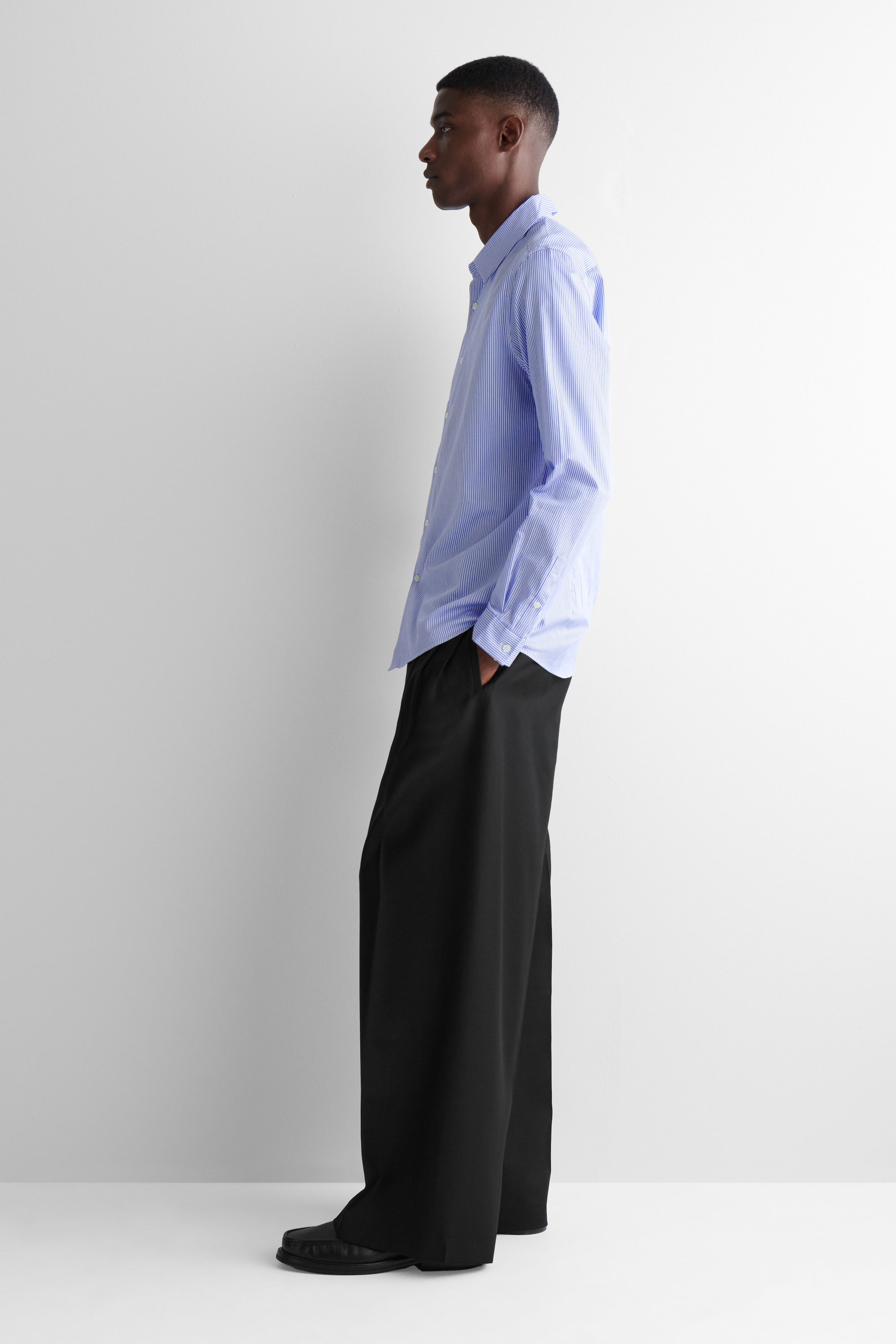 Agrandir l'image: CHEMISE HABILLÉE SLIM EN POPELINE - BLEU / RAYÉ - HOMME | H&M FR 3