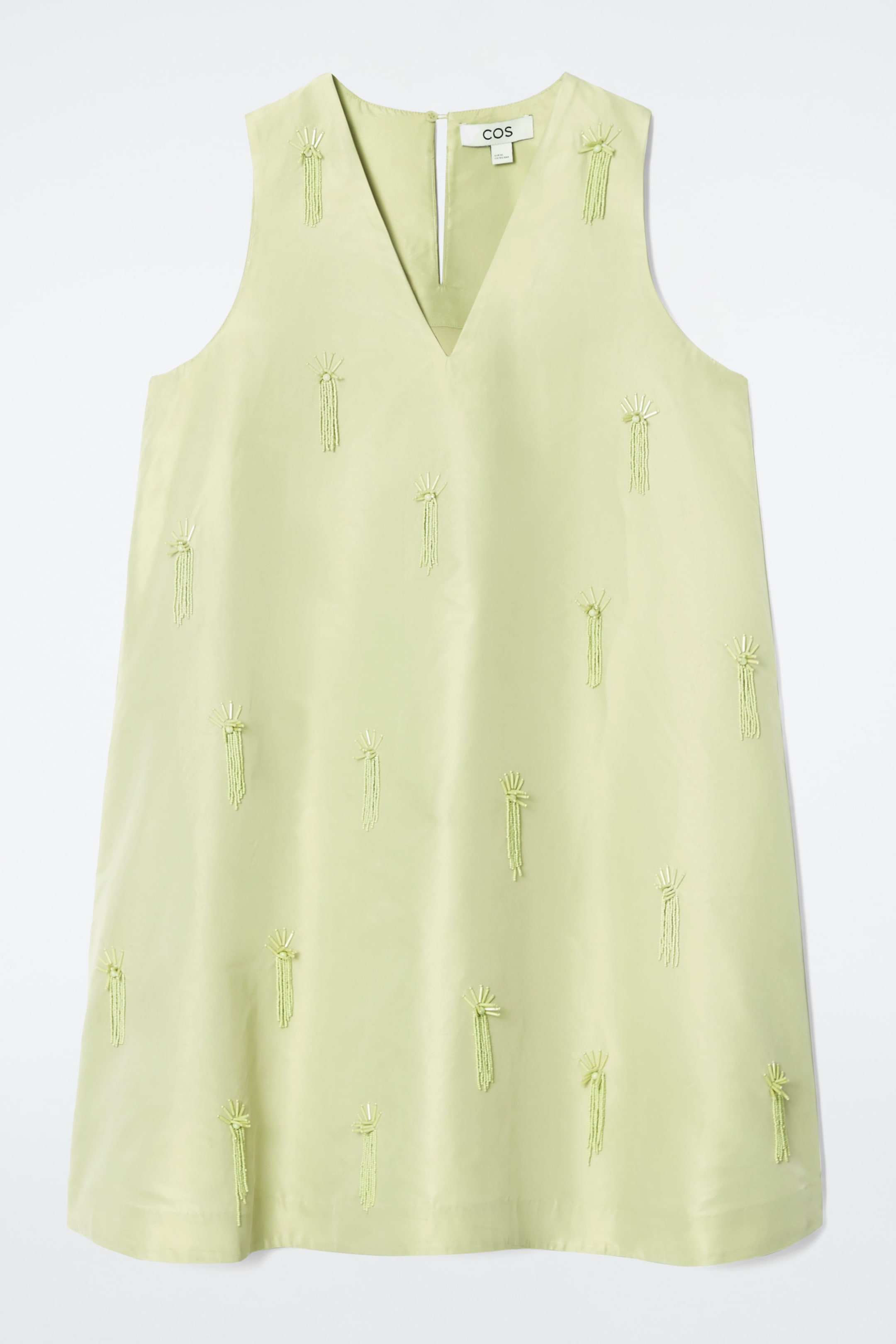 cos green mini dress EMBELLISHED SHIFT Womens 25