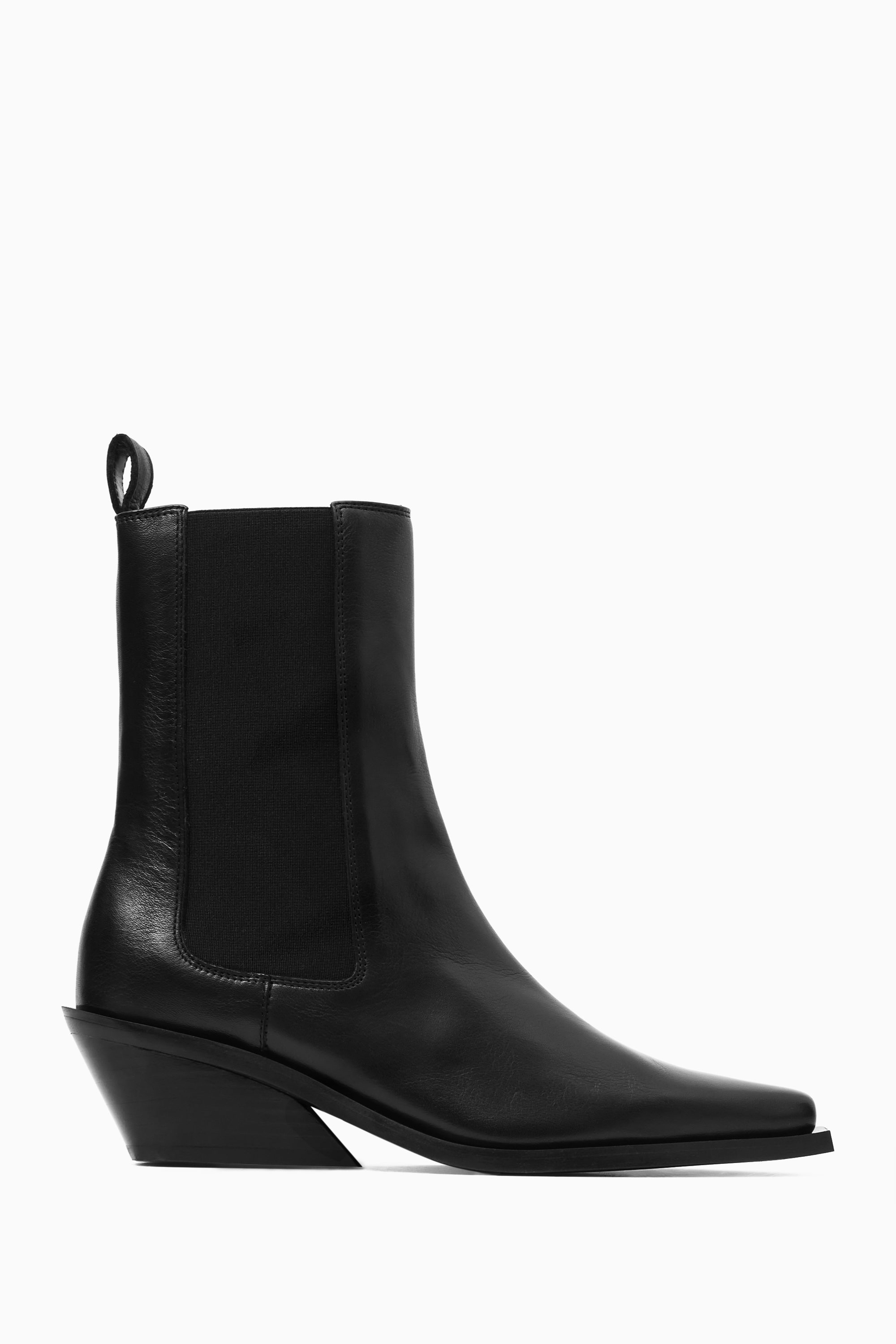 【 】Leather Cowboy Chelsea Boot 海外限定 LEATHER COWBOY CHELSEA BOOTS - BLACK | COS