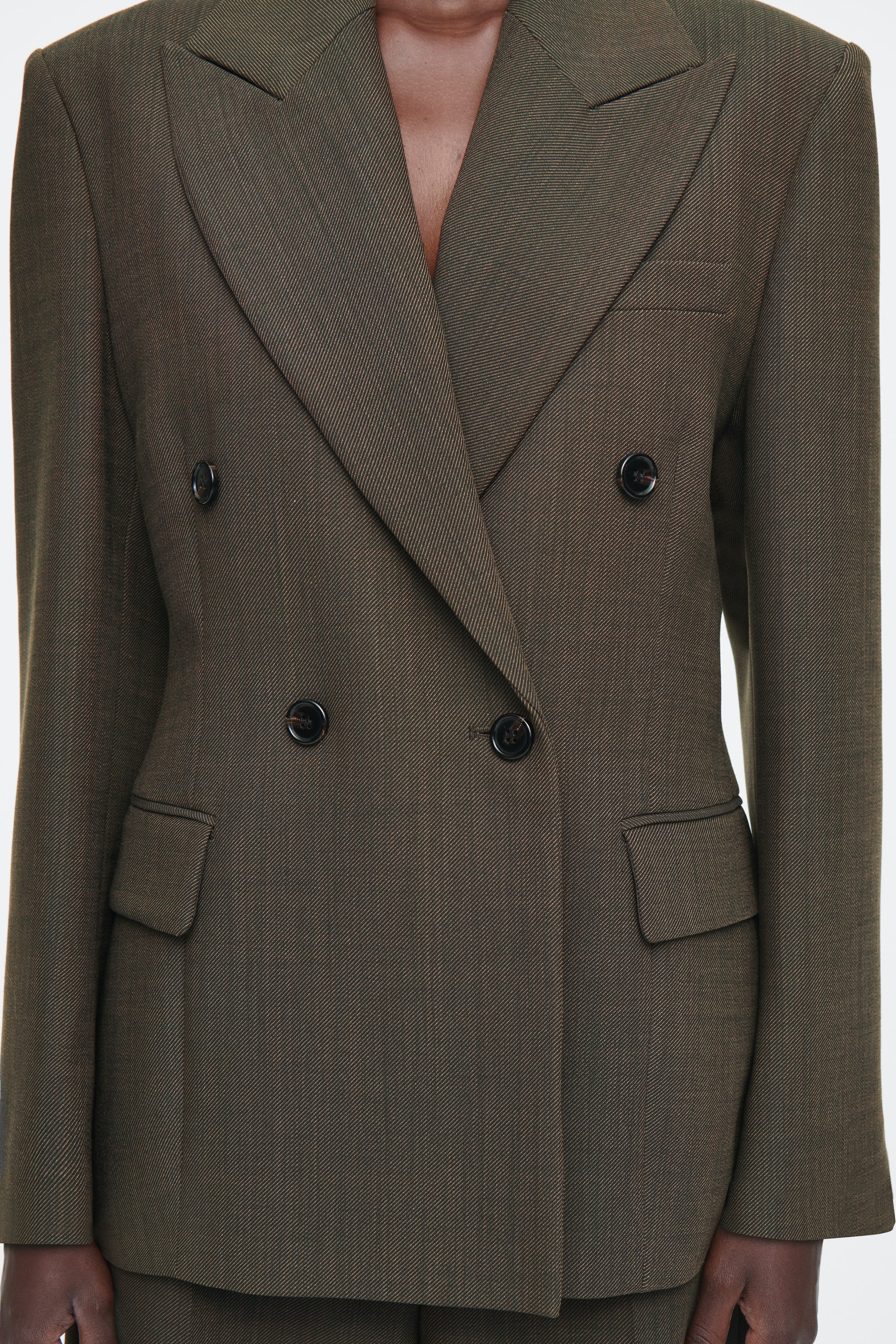 SLIM WAISTED DOUBLE-BREASTED WOOL BLAZER