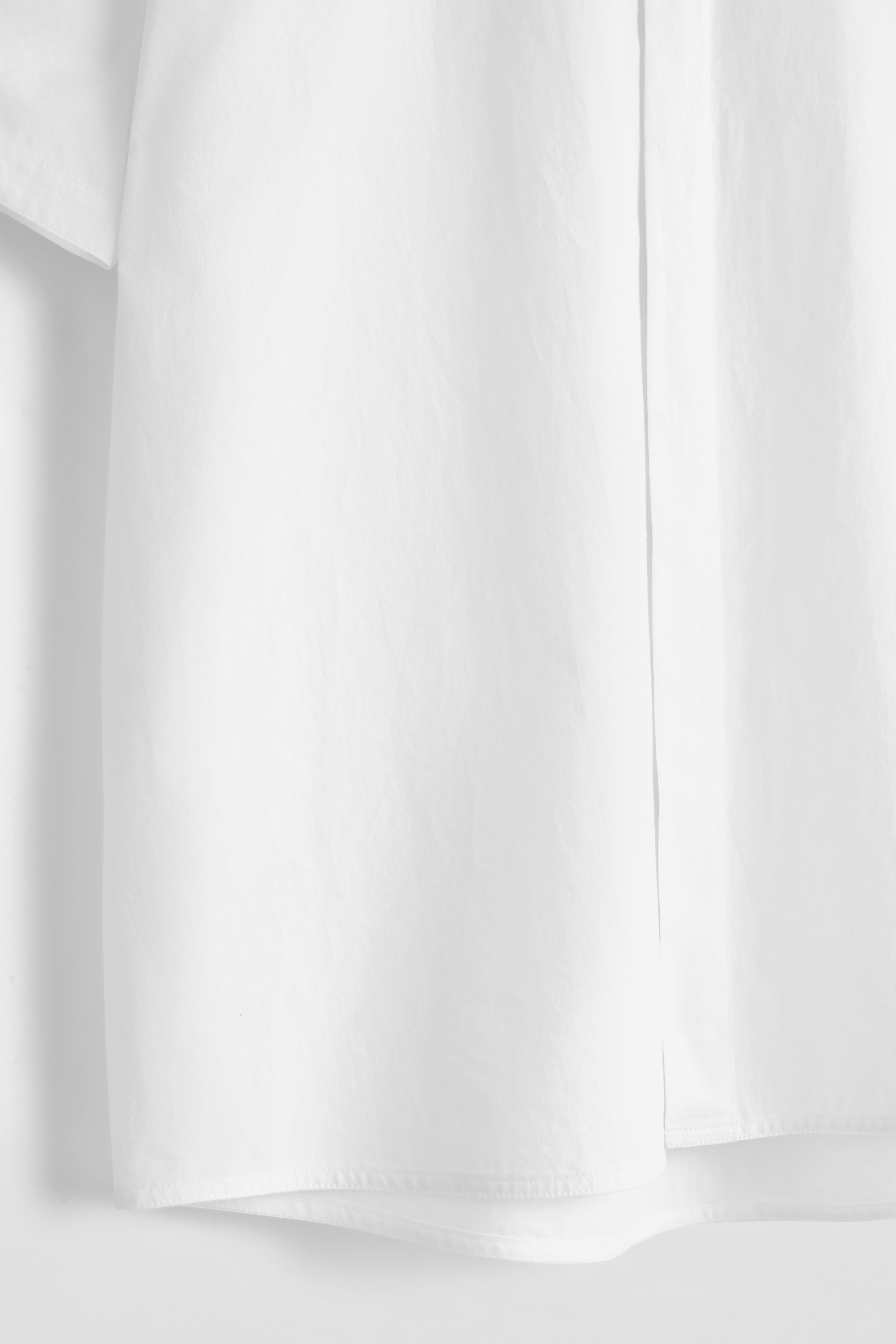 COLLARLESS PIMA COTTON SHIRT - WHITE | COS