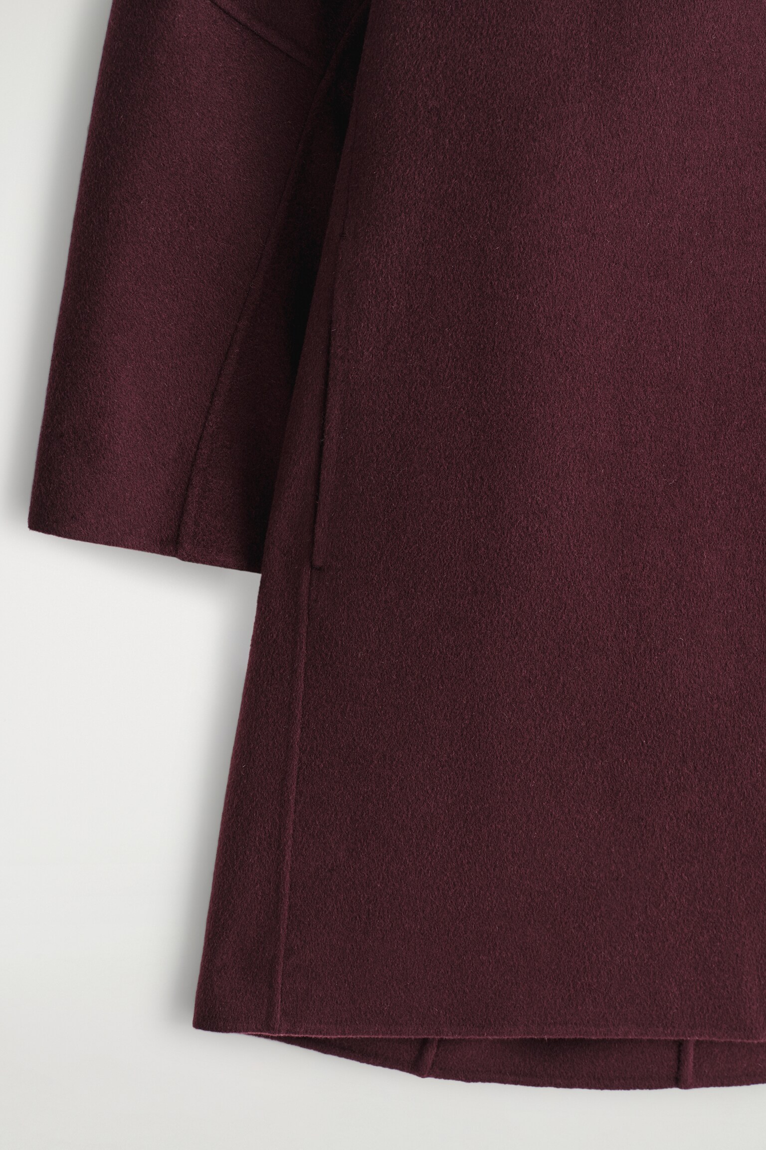 DOUBLE-FACED WOOL MINI DRESS - BORDEAUX - 4