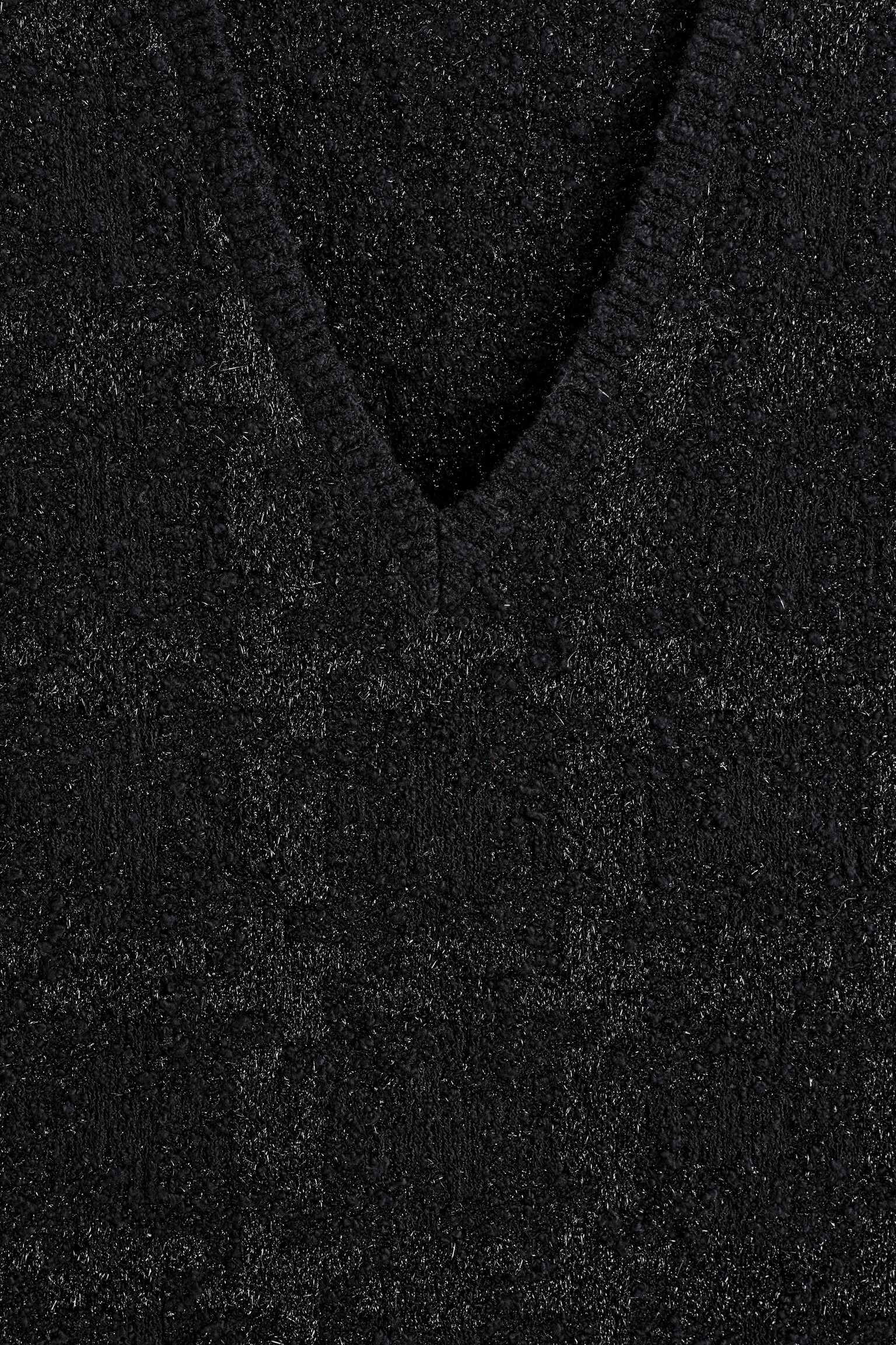 DÉBARDEUR EN MAILLE BOUCLÉE SCINTILLANTE - NOIR / CARREAUX - 5