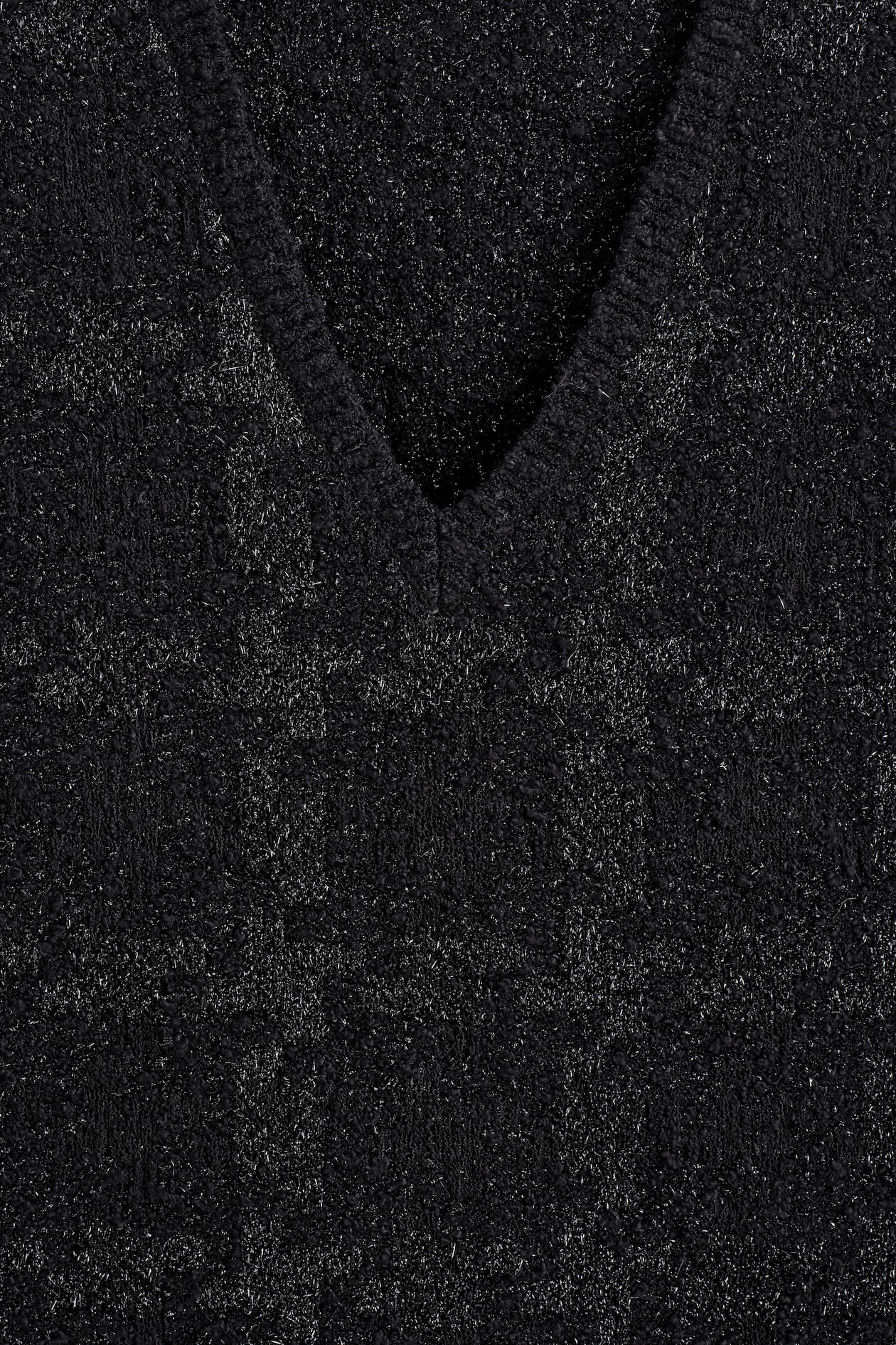 SPARKLY BOUCLÉ-KNIT VEST — BLACK / CHECKED