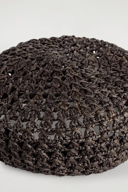 RAFFIA BERET — BROWN 3