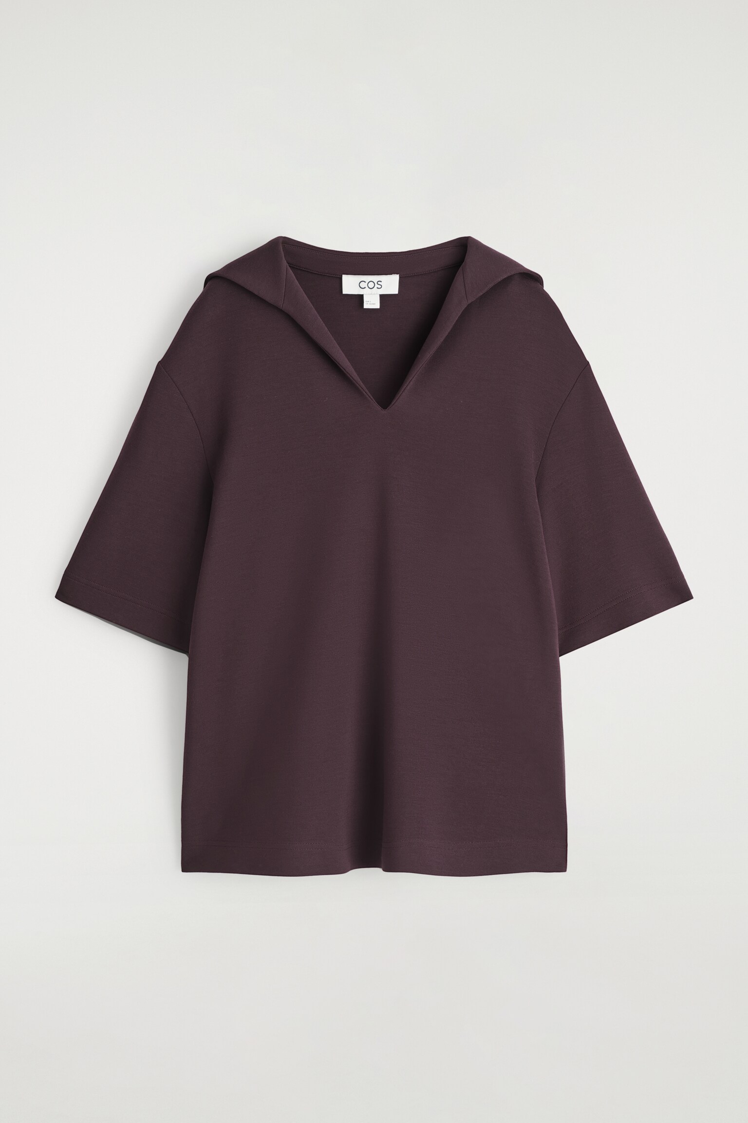 SAILOR-COLLAR JERSEY T-SHIRT - BURGUNDY/NAVY - 2
