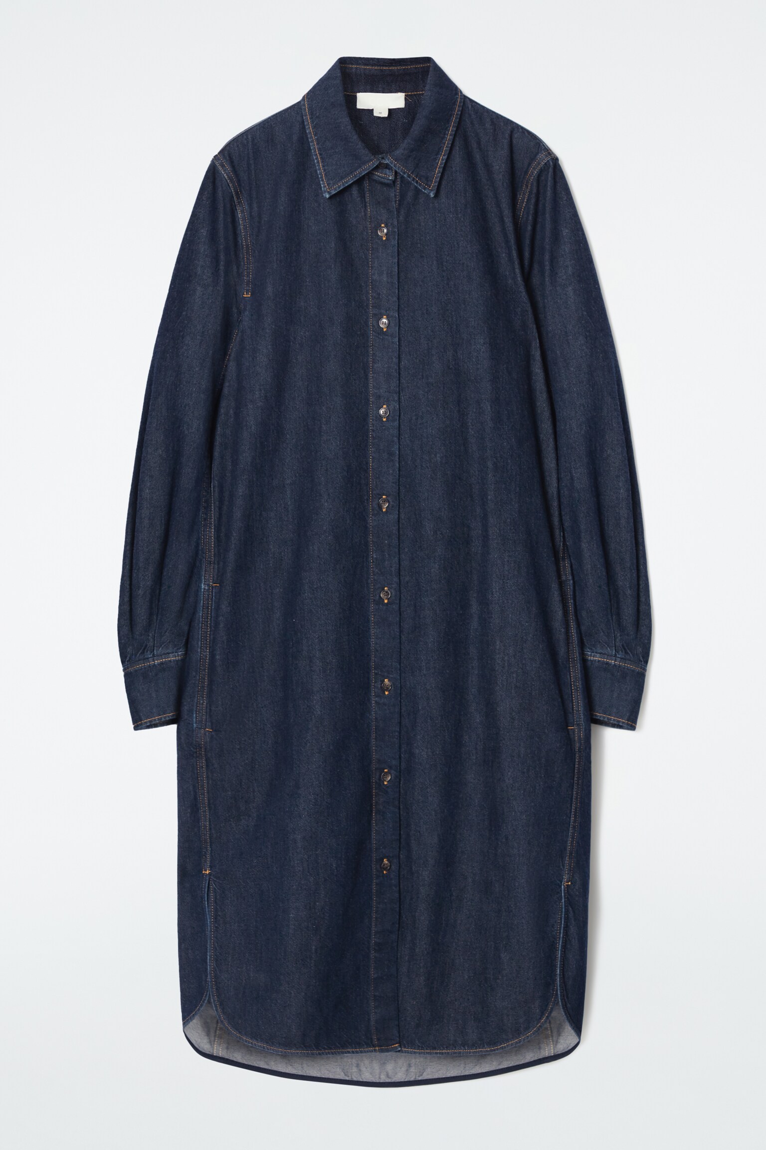 DENIM MIDI SHIRT DRESS - DARK INDIGO