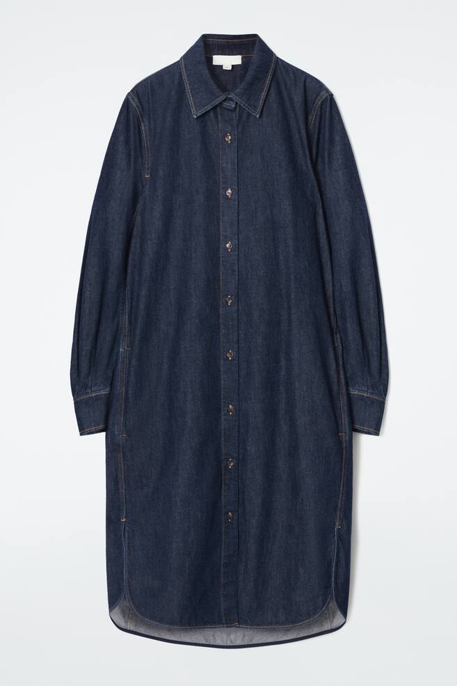 ROBE-CHEMISE MIDI DENIM - INDIGO FONCÉ - 1