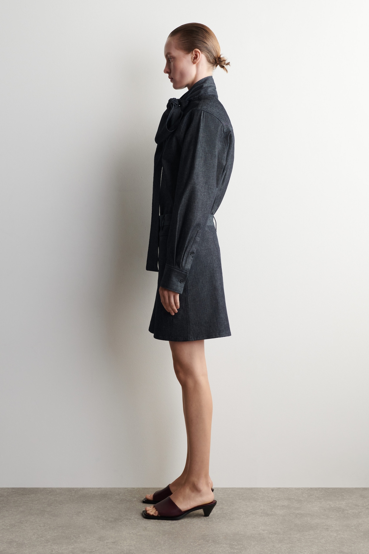 DENIM MINI SKIRT — INDIGO