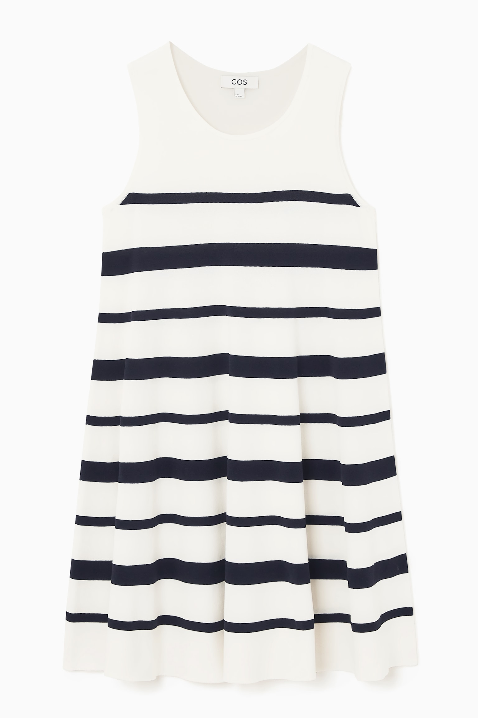 KNITTED MINI DRESS - WHITE/BLACK