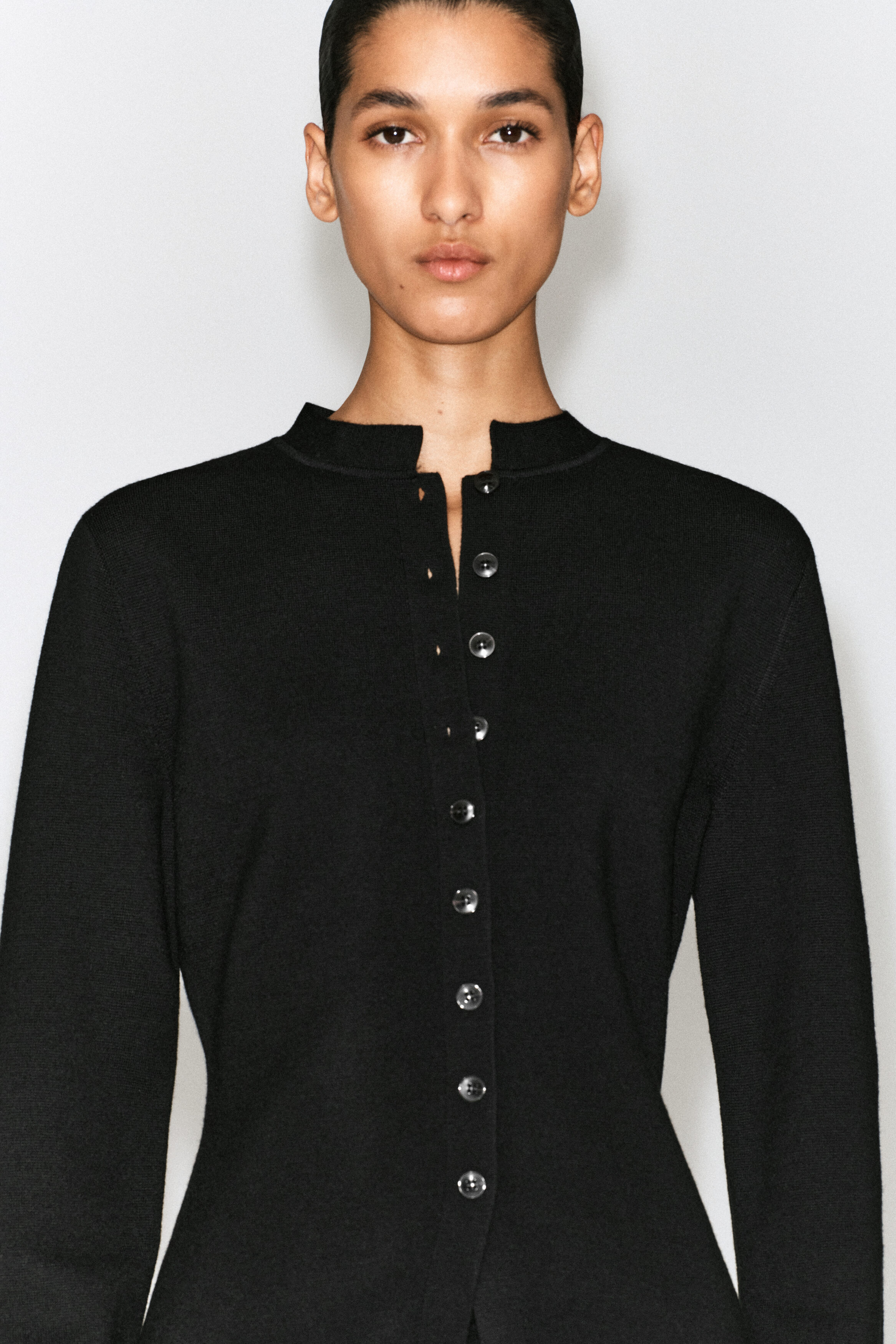 MERINO WOOL-BLEND CARDIGAN - BLACK | COS US