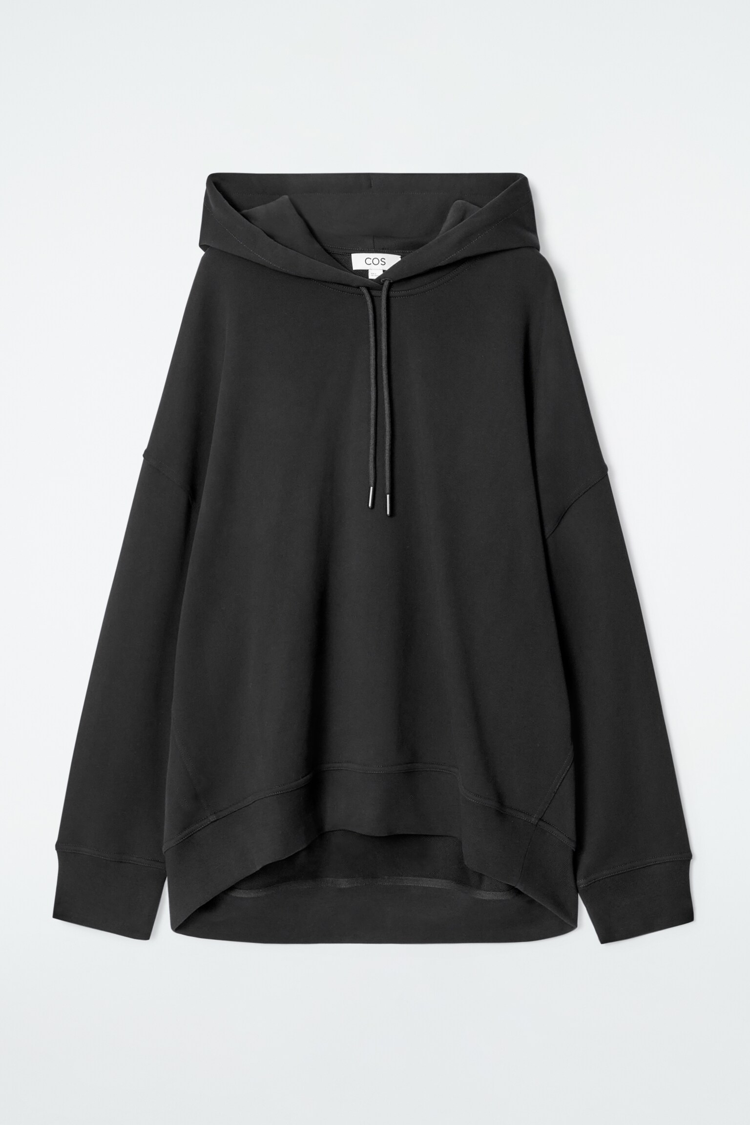 RELAXED JERSEY HOODIE - BLACK