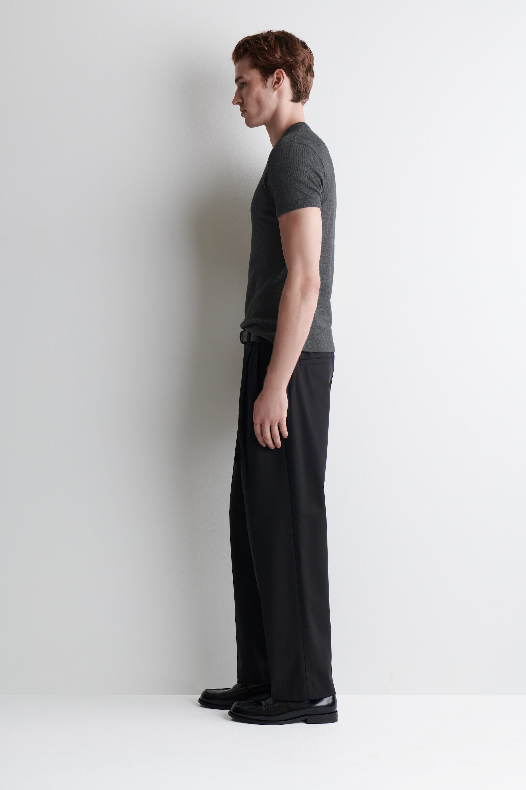SLIM RIBBED COTTON T-SHIRT