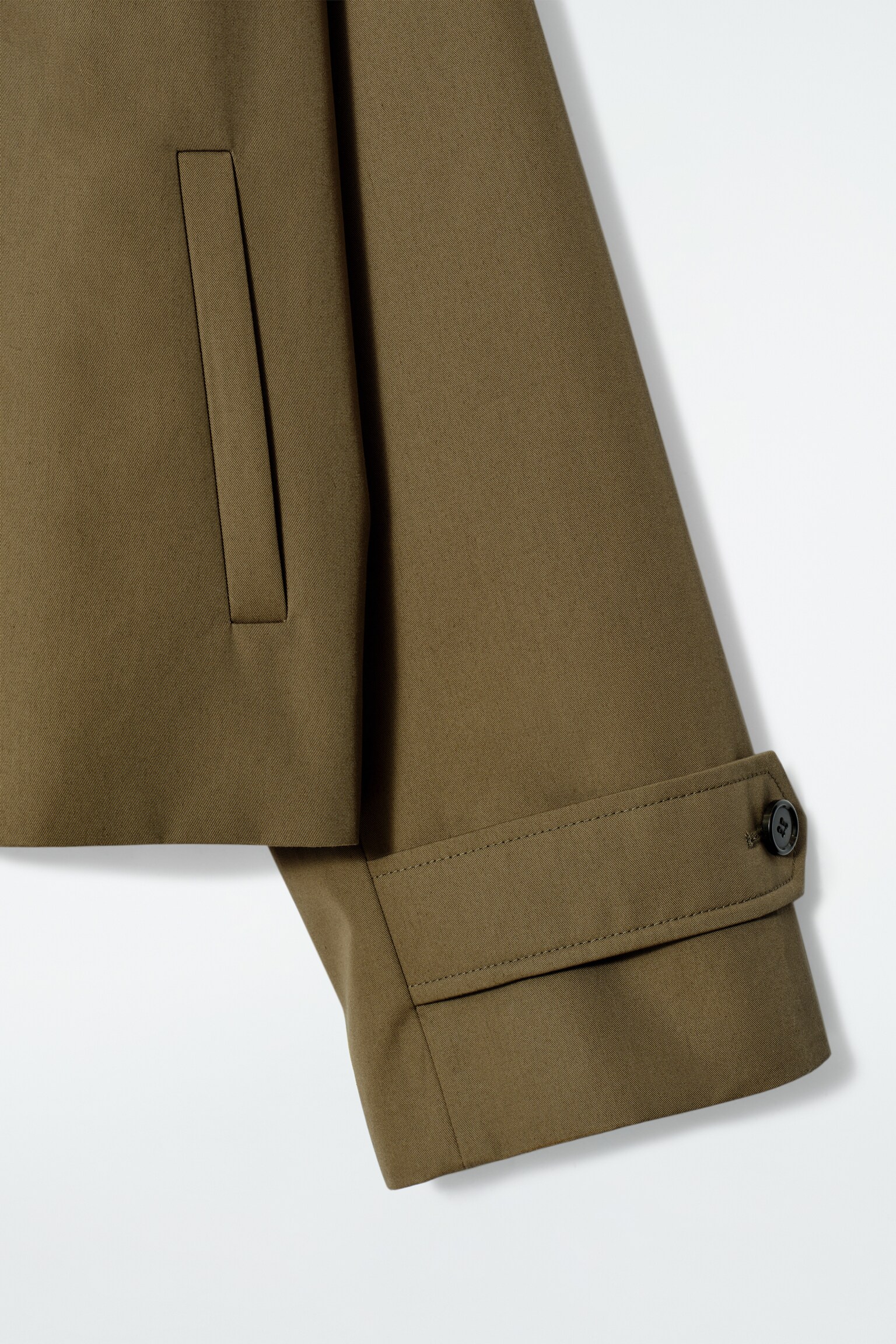 TWILL SHORT TRENCH COAT - KHAKI - 8