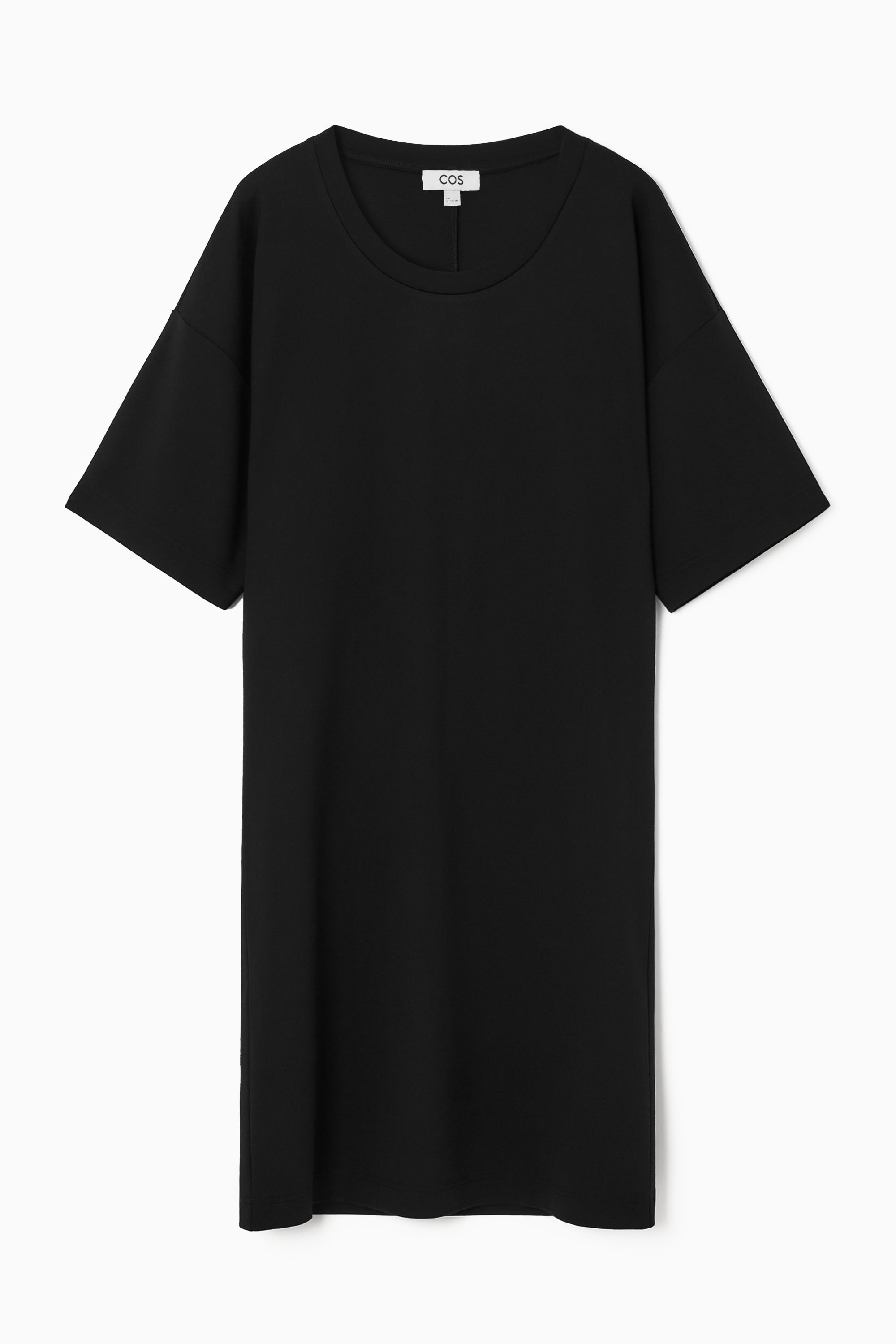 [LOW CLASSIC] / ☆ 25SS Lc STRIPED MINI T-SHIRT / BLACK DRAPED MINI T-SHIRT DRESS - BLACK | COS