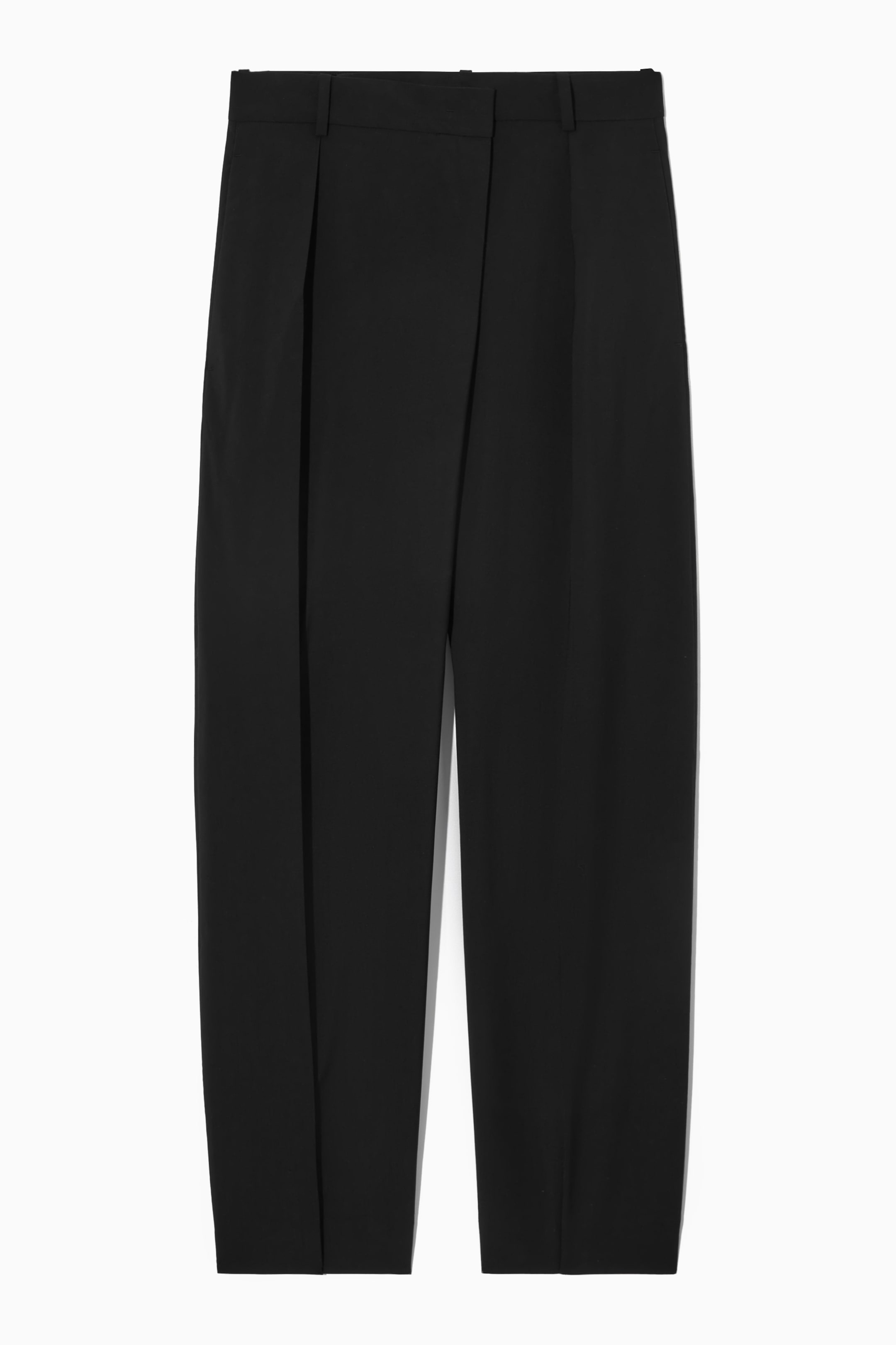 Agrandir l'image: PANTALON REGULAR DROIT À TAILLE CROISÉE - NOIR - FEMME | H&M CH 1