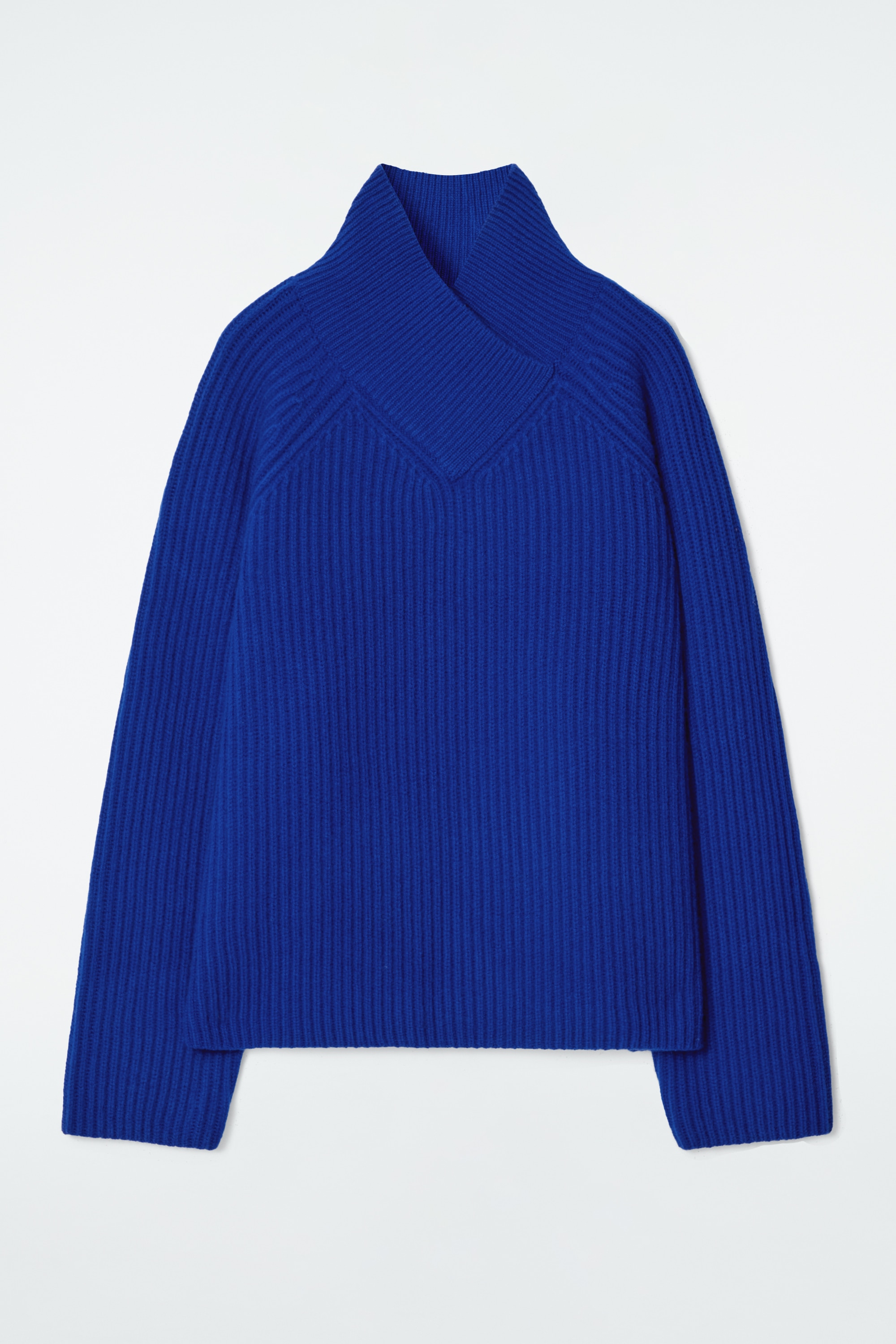 SVETR Z MERINO VLNY S LÍMCEM - KOBALTOVĚ MODRÁ/NÁMOŘNICKÁ / KRÉMOVÁ/ECRU