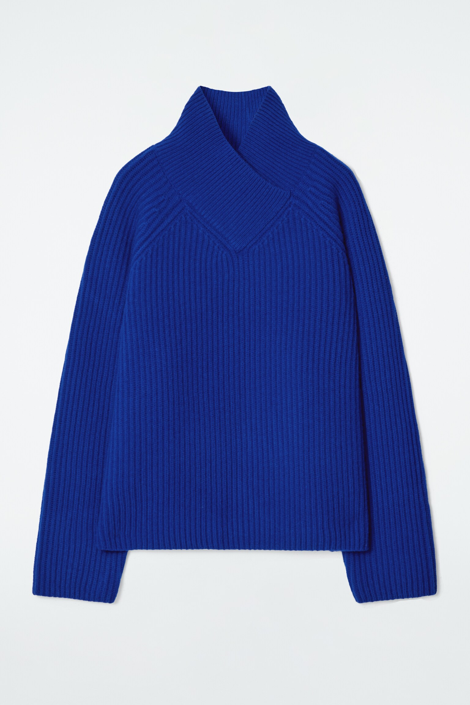 SVETR Z MERINO VLNY S LÍMCEM - KOBALTOVĚ MODRÁ/NÁMOŘNICKÁ / KRÉMOVÁ/ECRU