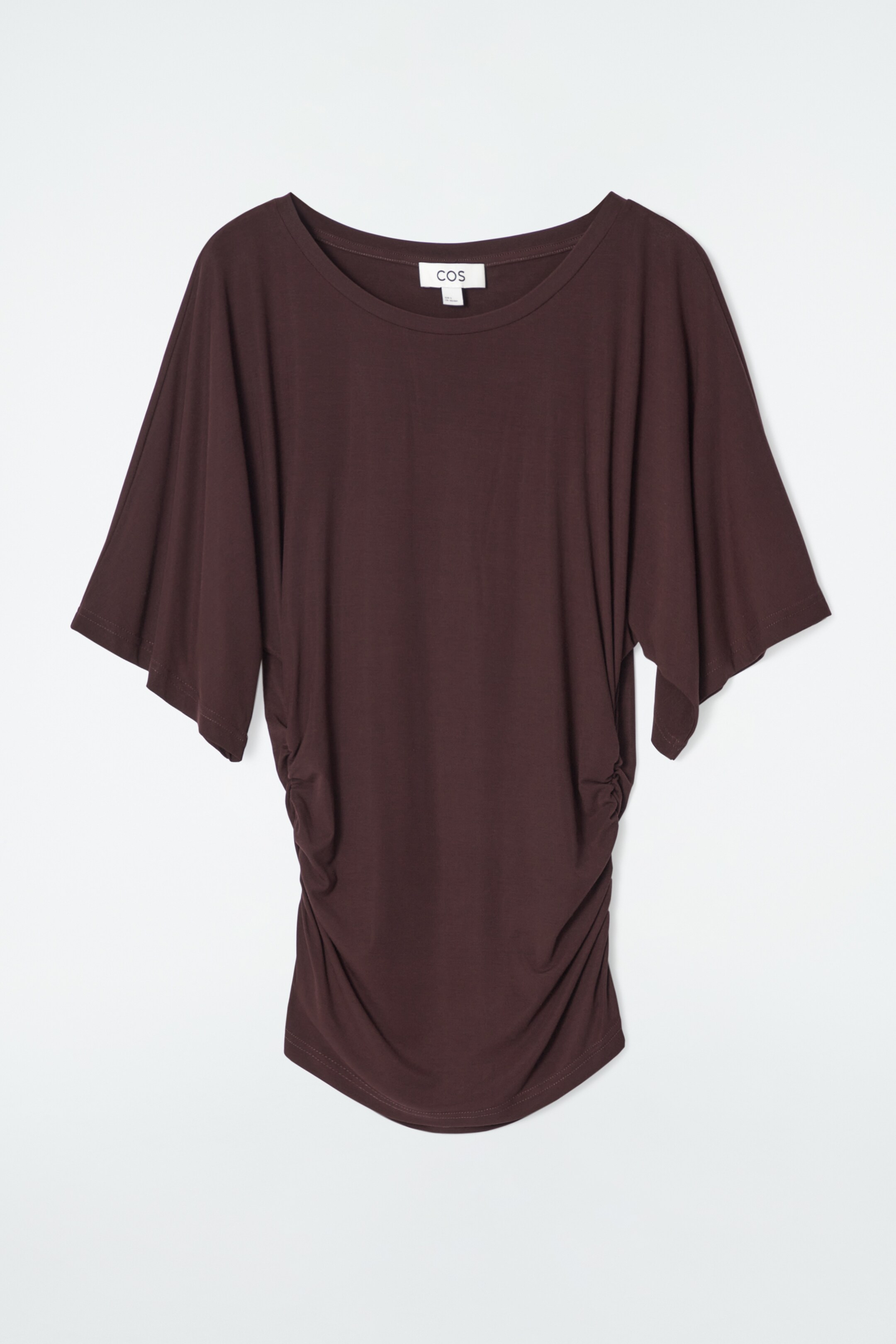 Ingrandisci l'immagine: RUCHED JERSEY T-SHIRT - BURGUNDY - DONNA | H&M CH 1