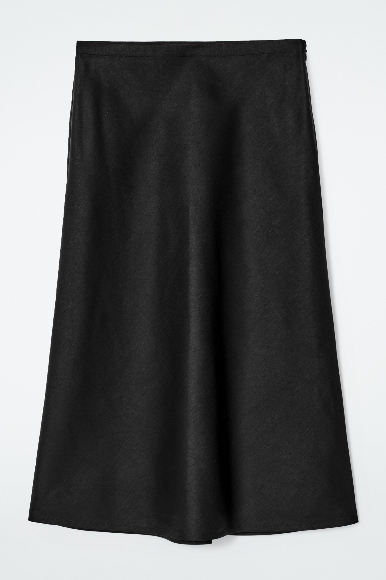FALDA MIDI EN MEZCLA DE LINO - NEGRO/ROSA CLARO - 2