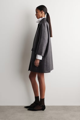 TEXTURED SINGLE-BREASTED COAT — CHARCOAL 3