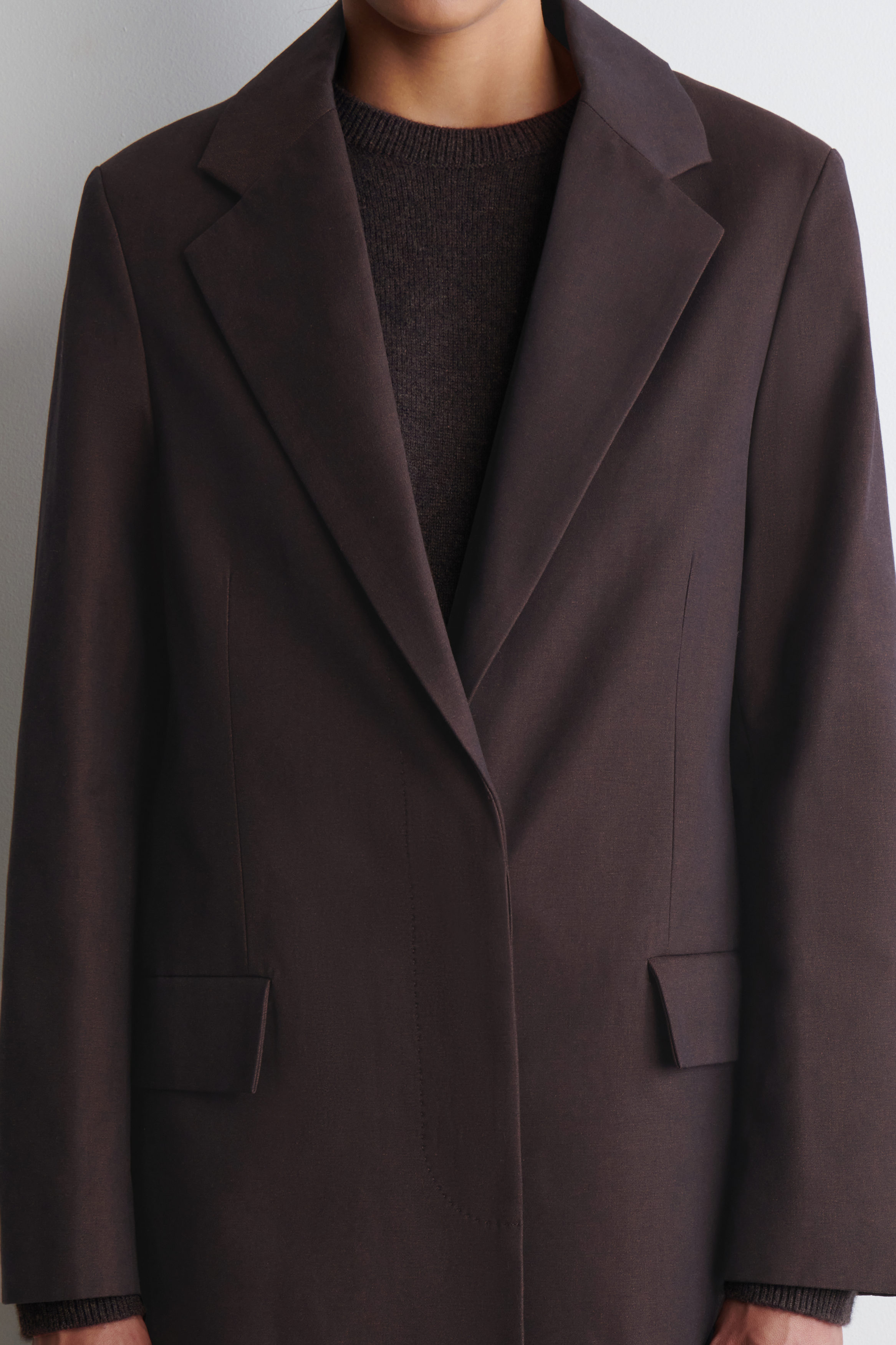 TAILORED COTTON COAT - BURGUNDY | COS