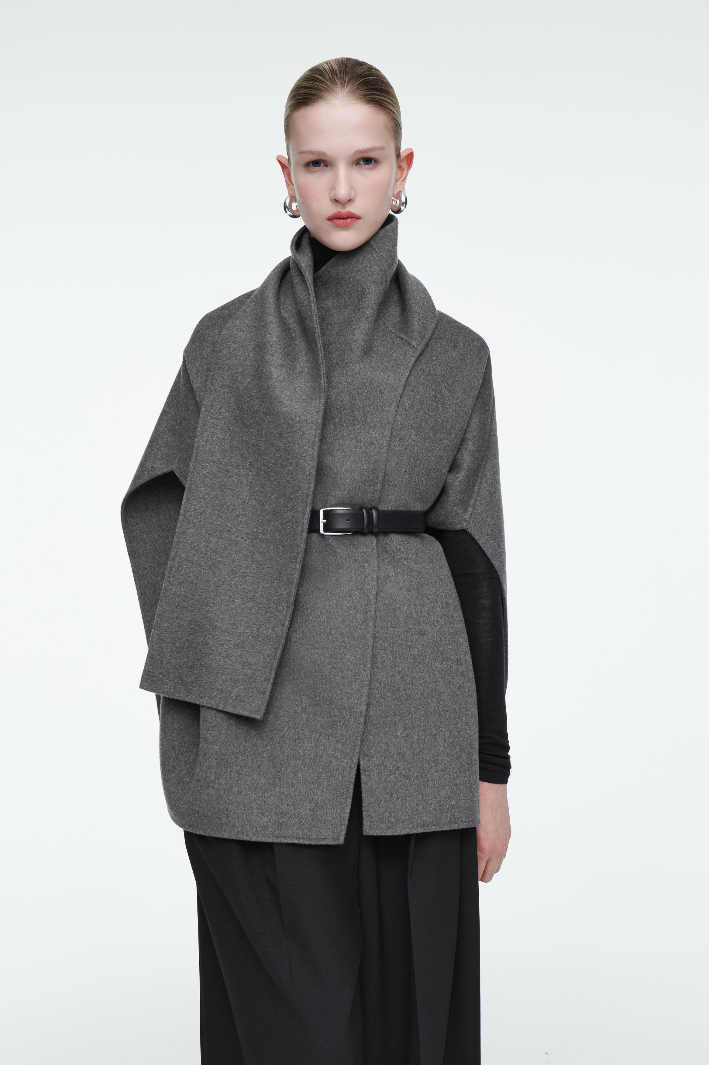 WOOL-BLEND CAPE - GREY | COS