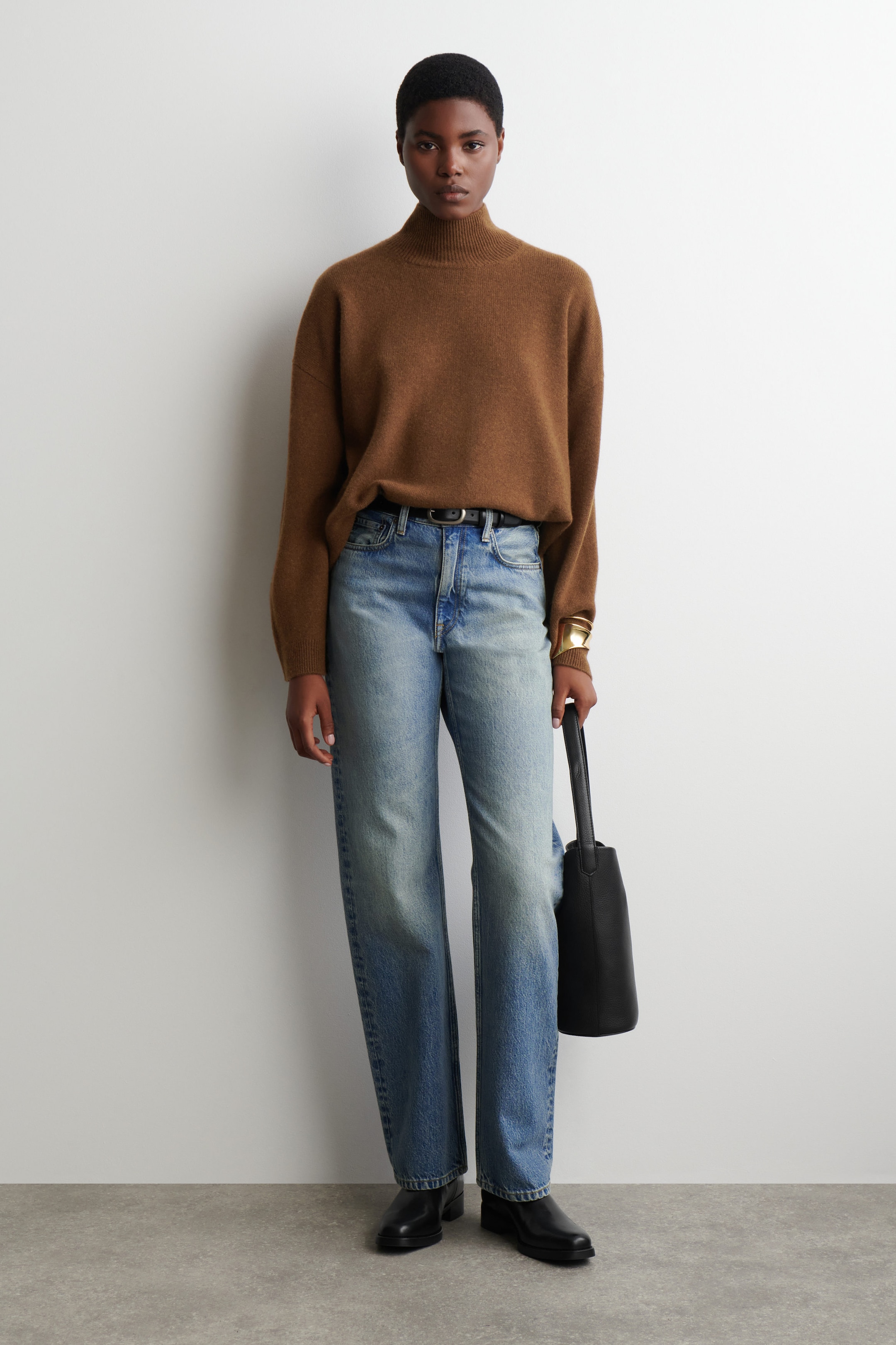 CASHMERE FUNNEL-NECK SWEATER