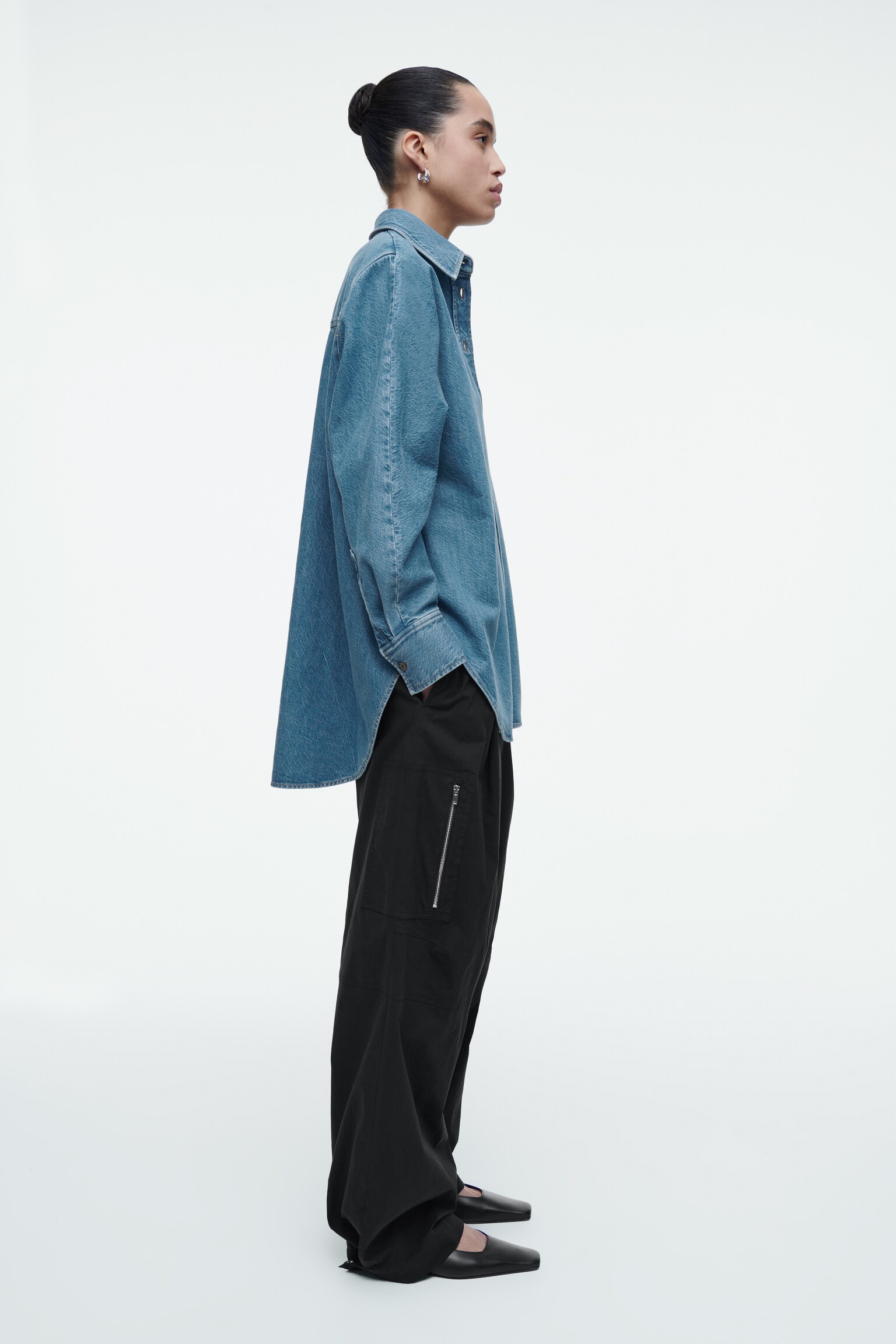 CHEMISE DÉCONTRACTÉE EN DENIM - BLEU - 7