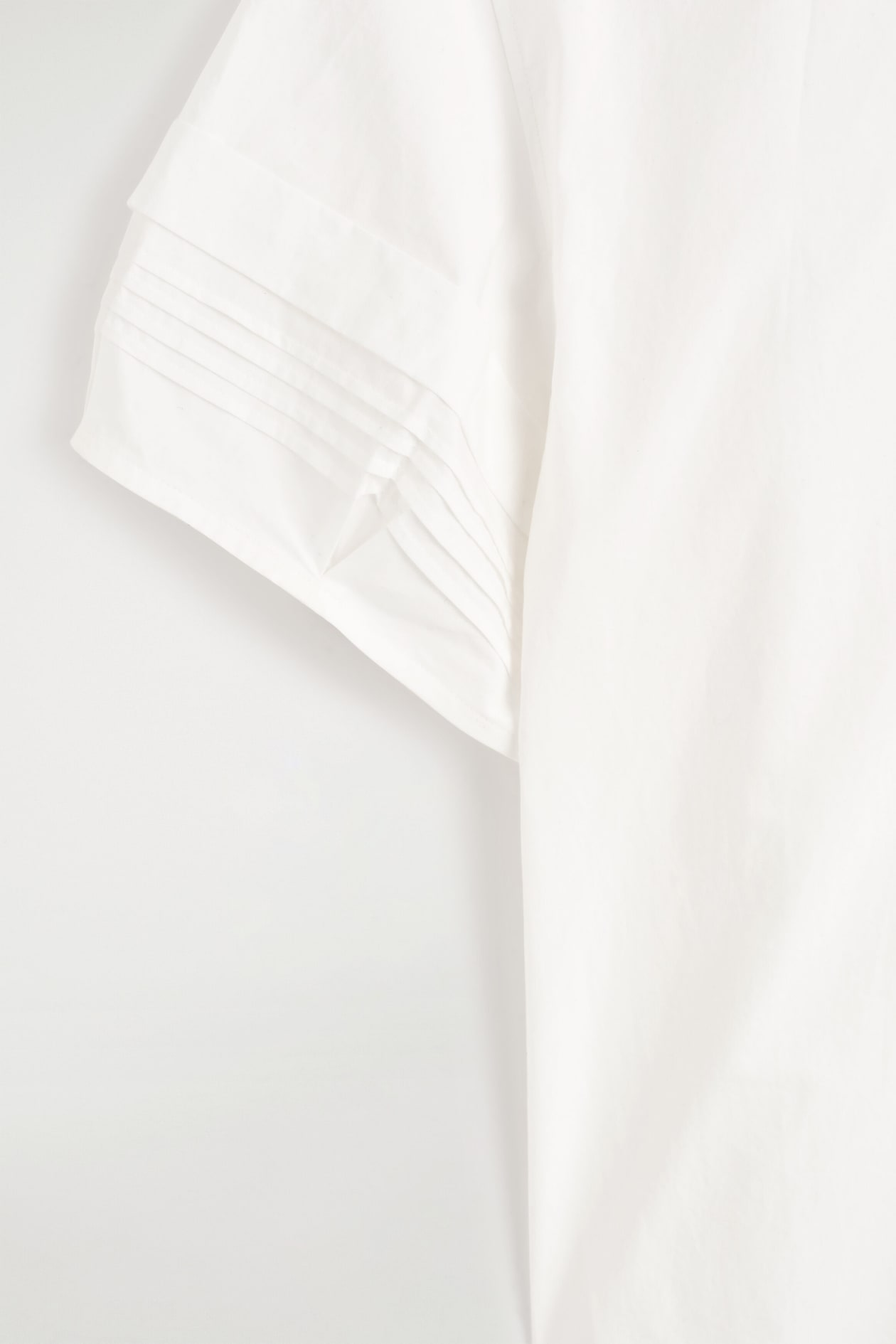 PINTUCKED COTTON BLOUSE — OFF-WHITE