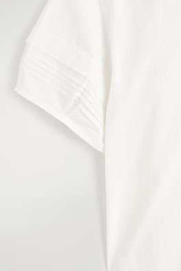 PINTUCKED COTTON BLOUSE — OFF-WHITE 6