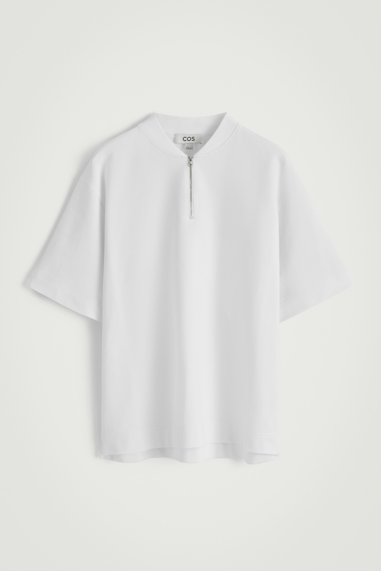 T-SHIRT IN COTONE CON MEZZA CERNIERA - BIANCO - 2