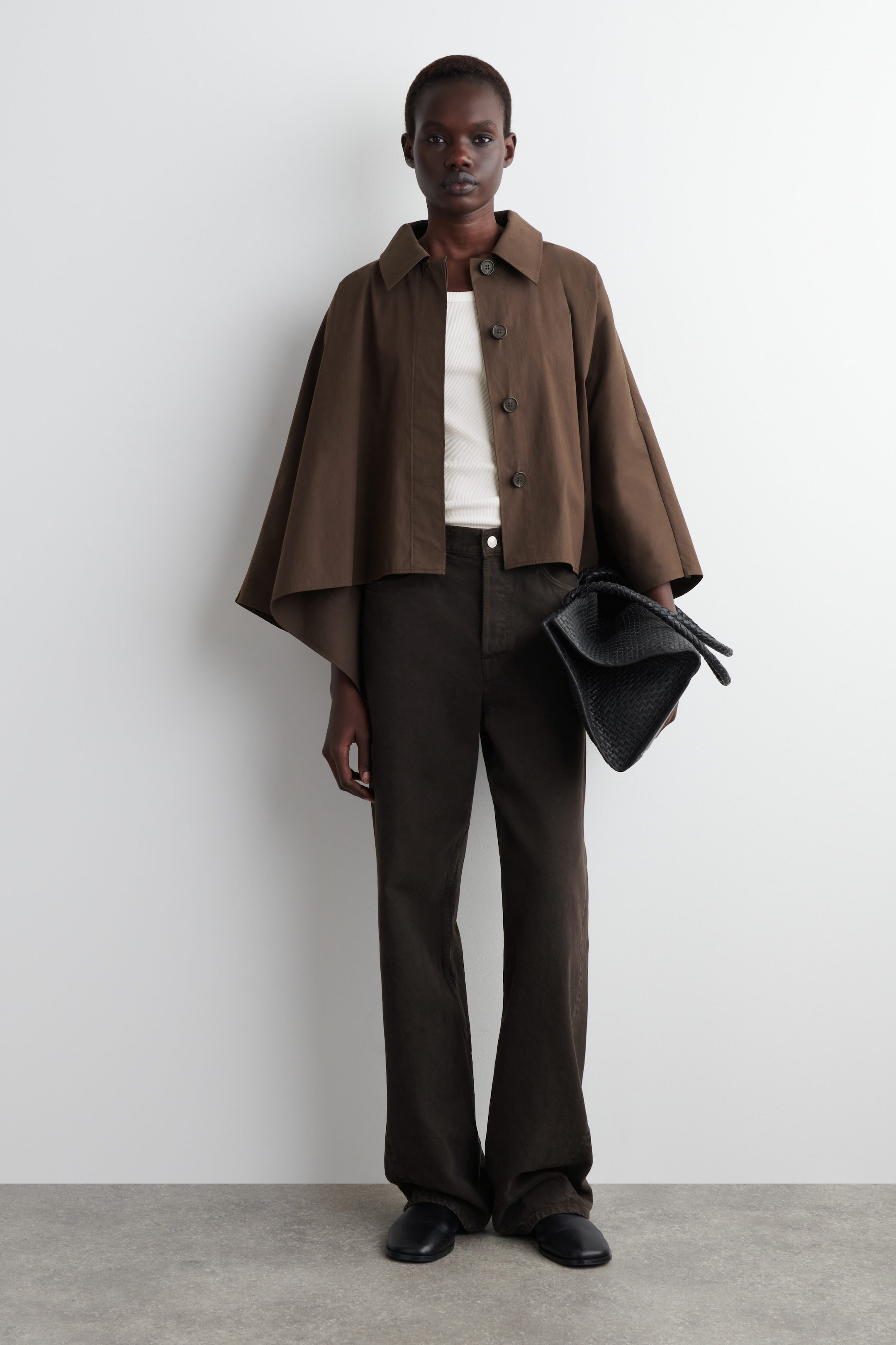 CROPPED TRENCH COAT CAPE