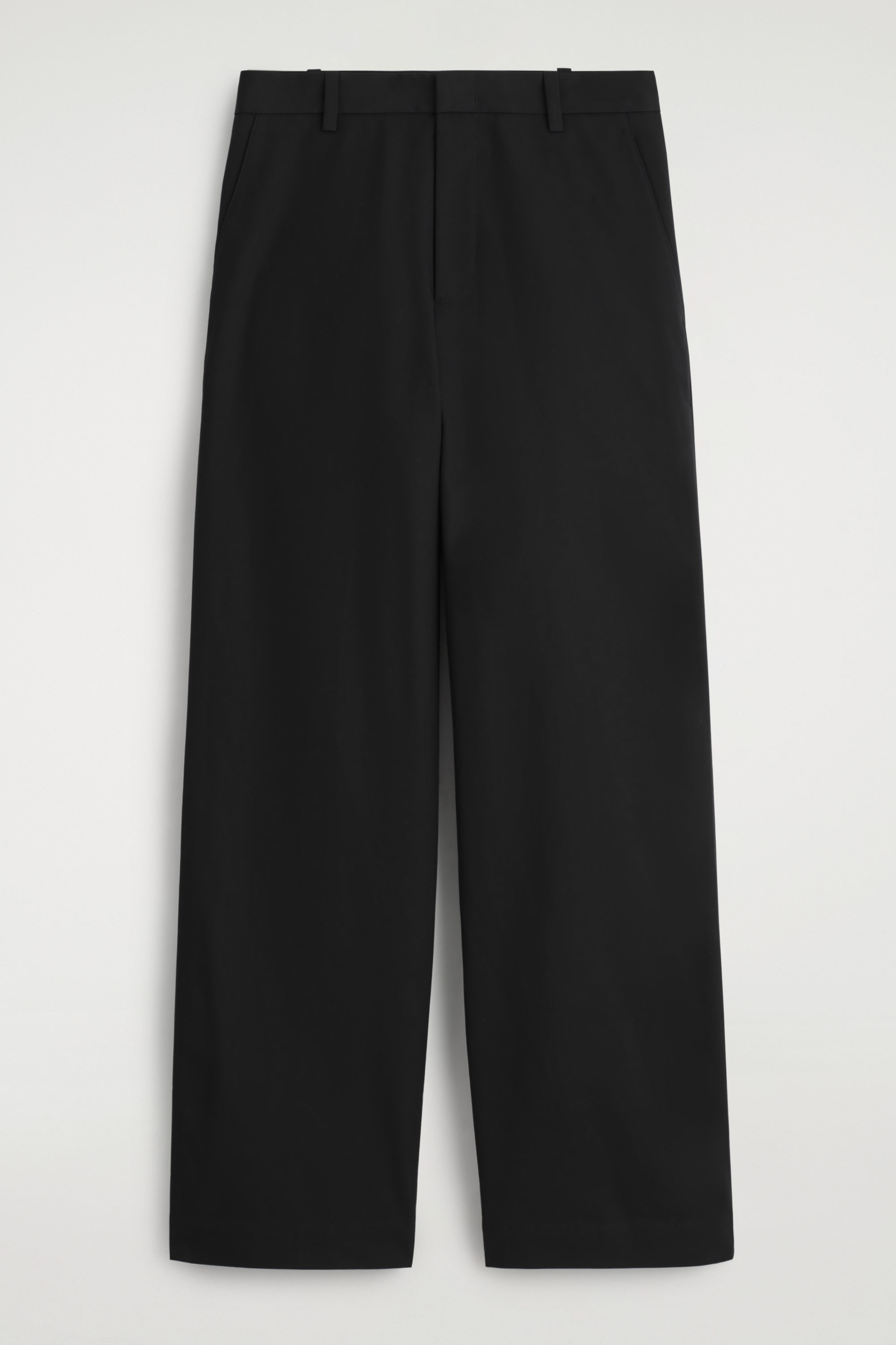 COTTON WIDE-LEG CHINOS - BLACK | COS