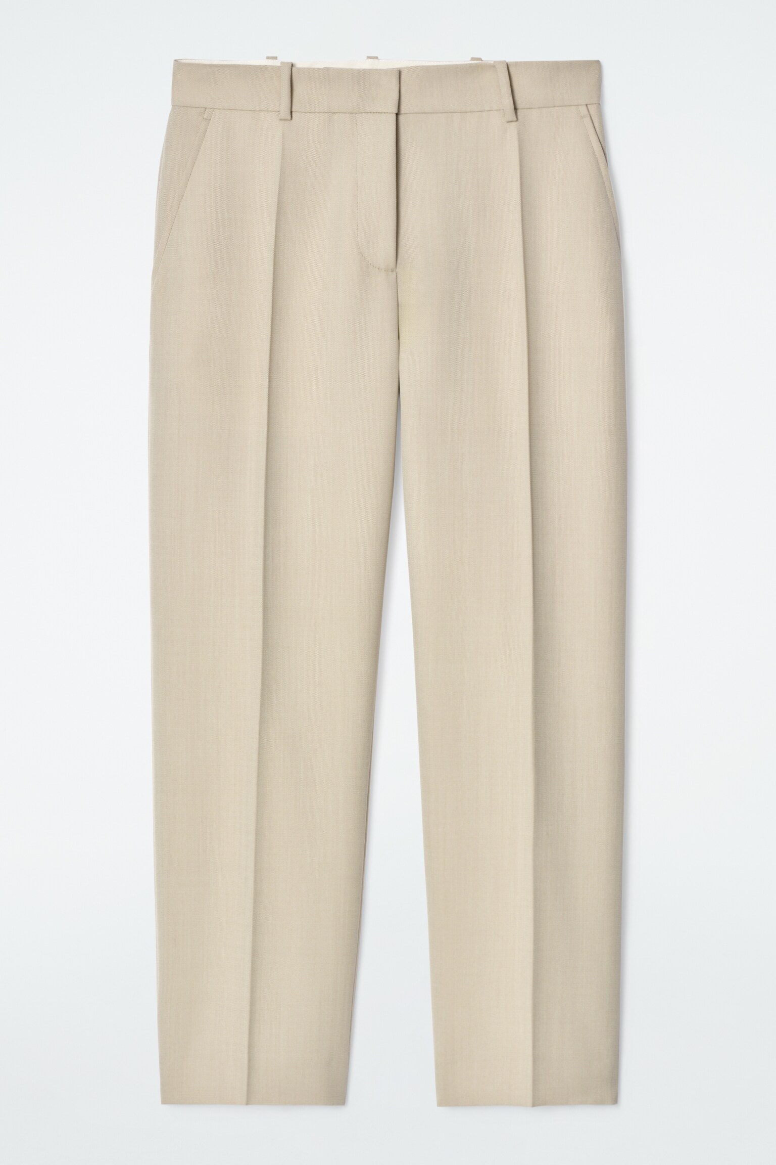 PANTALONES DE LANA SLIM FIT - BEIGE - 2