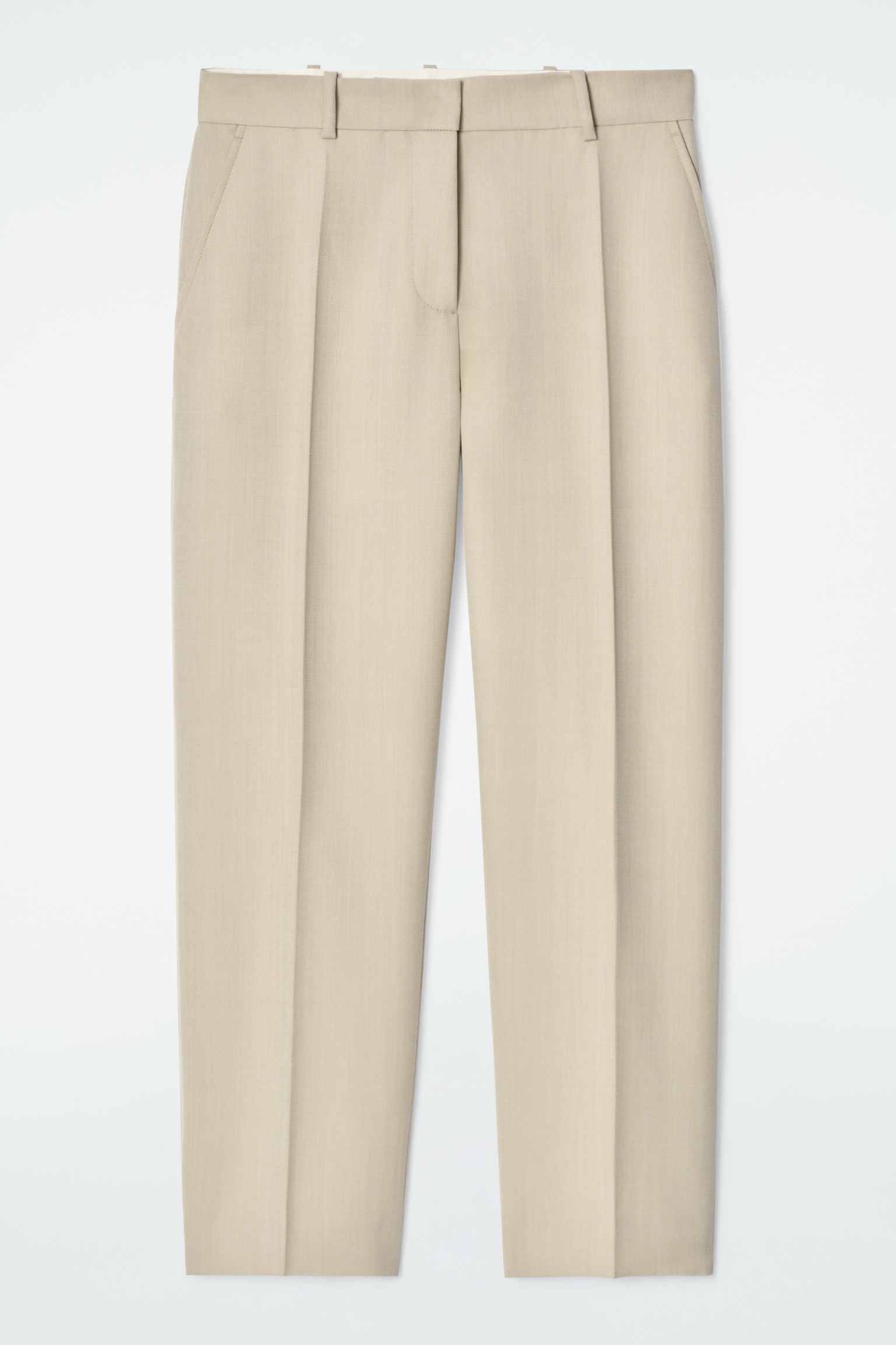 PANTALON SLIM EN LAINE - BEIGE - 2