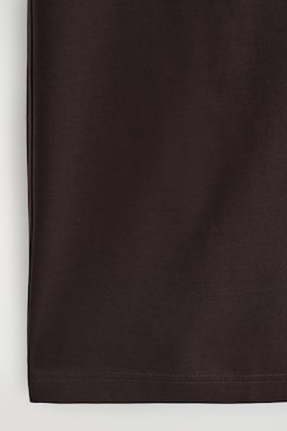 JERSEY MIDI PENCIL SKIRT — DARK BROWN 5