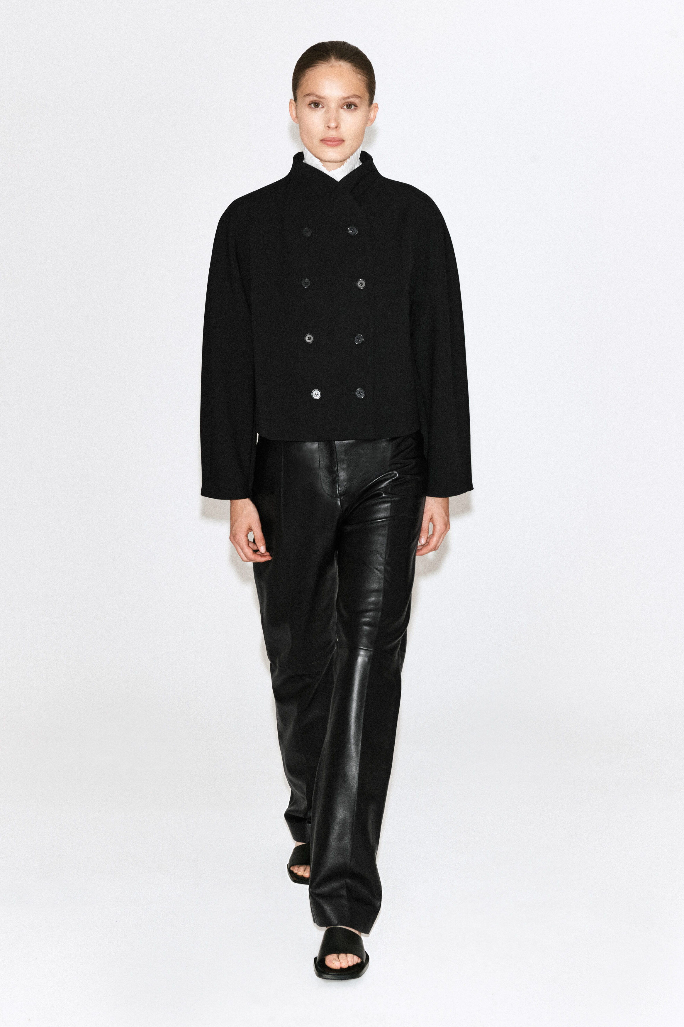 SCULPTED STAND-COLLAR JACKET - BLACK | COS US