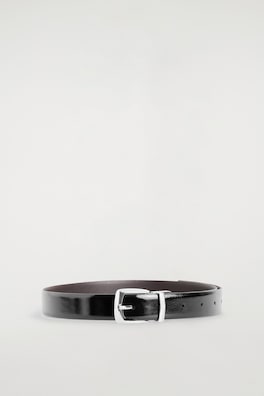 REVERSIBLE LEATHER BELT — BLACK / SILVER 4