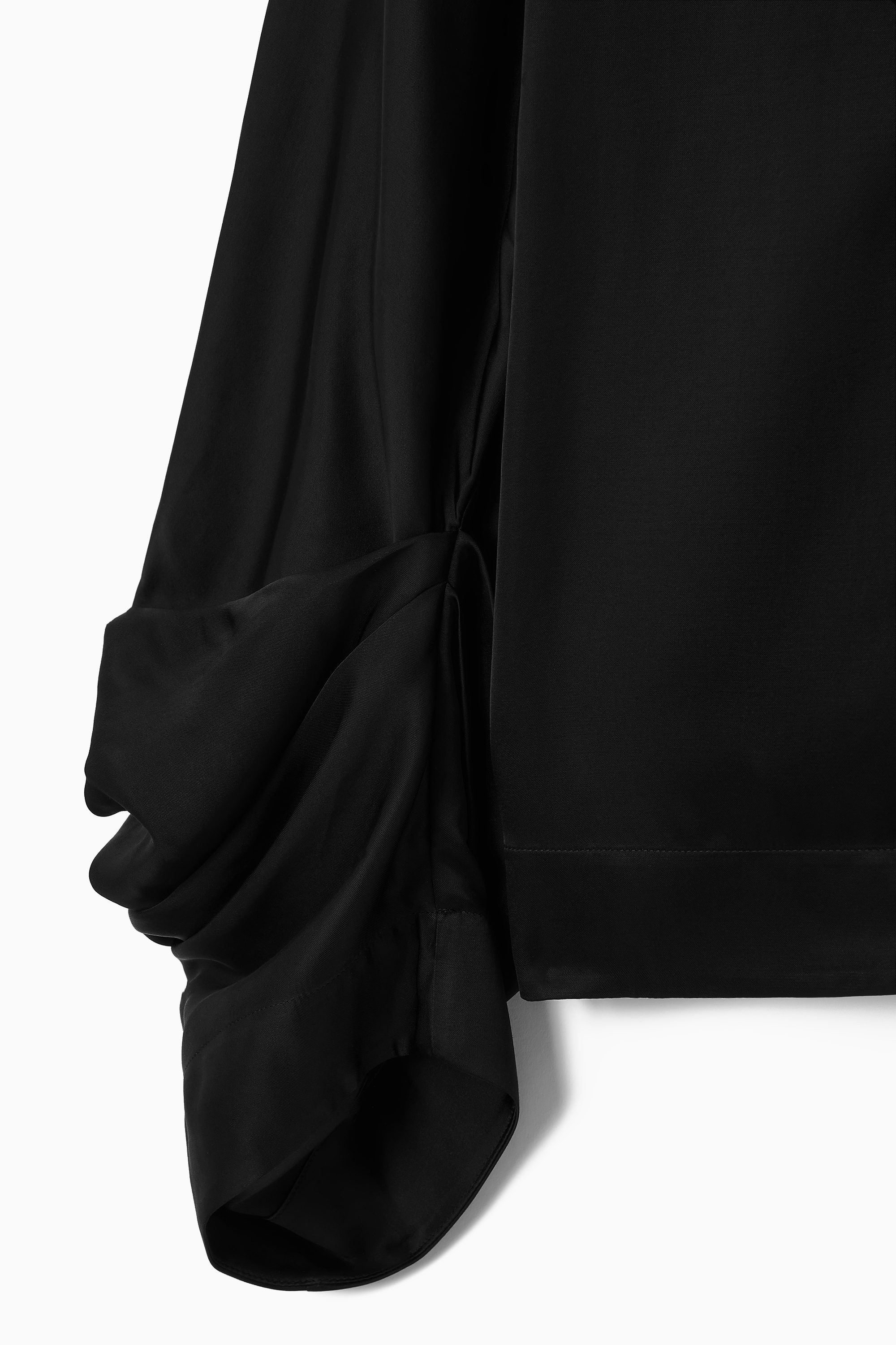 PLEATED-SLEEVE TURTLENECK BLOUSE - BLACK | COS US