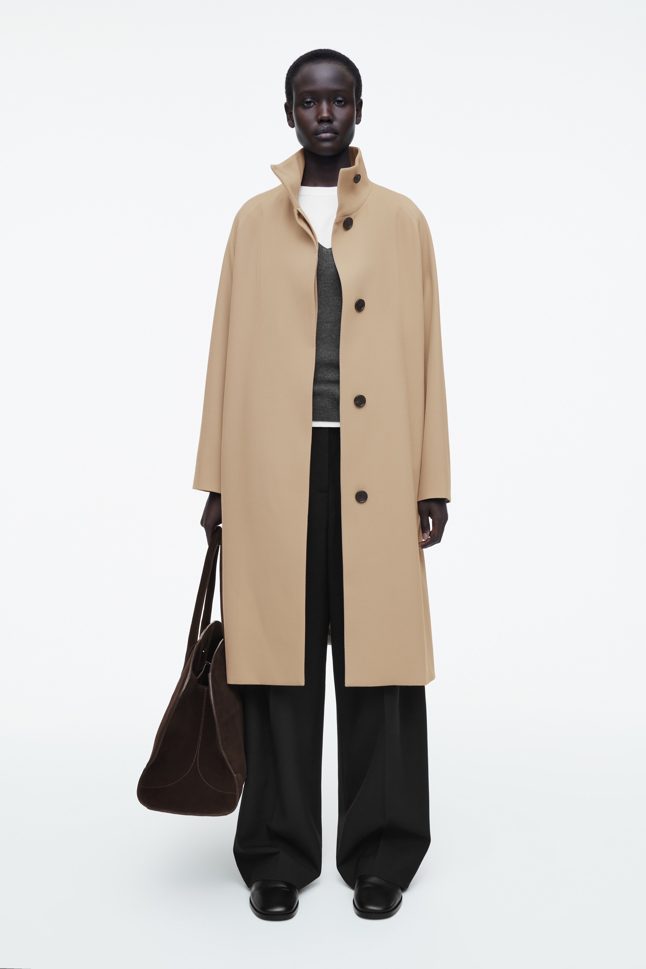 Ver imagen más grande: ABRIGO DE MEZCLA DE LANA TRAPEZOIDAL - BEIGE - MUJER | H&M ES 2
