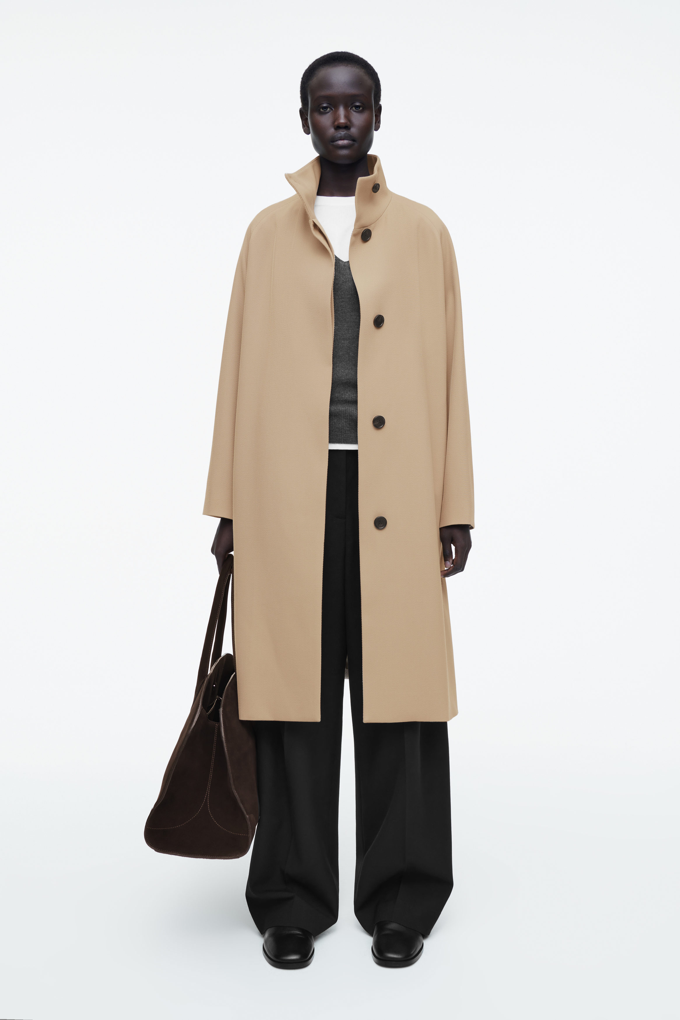 コート BALLY CARAMEL WOOL BLEND COAT Women's Wool-Blend Belted Coat | Women's Clearance
