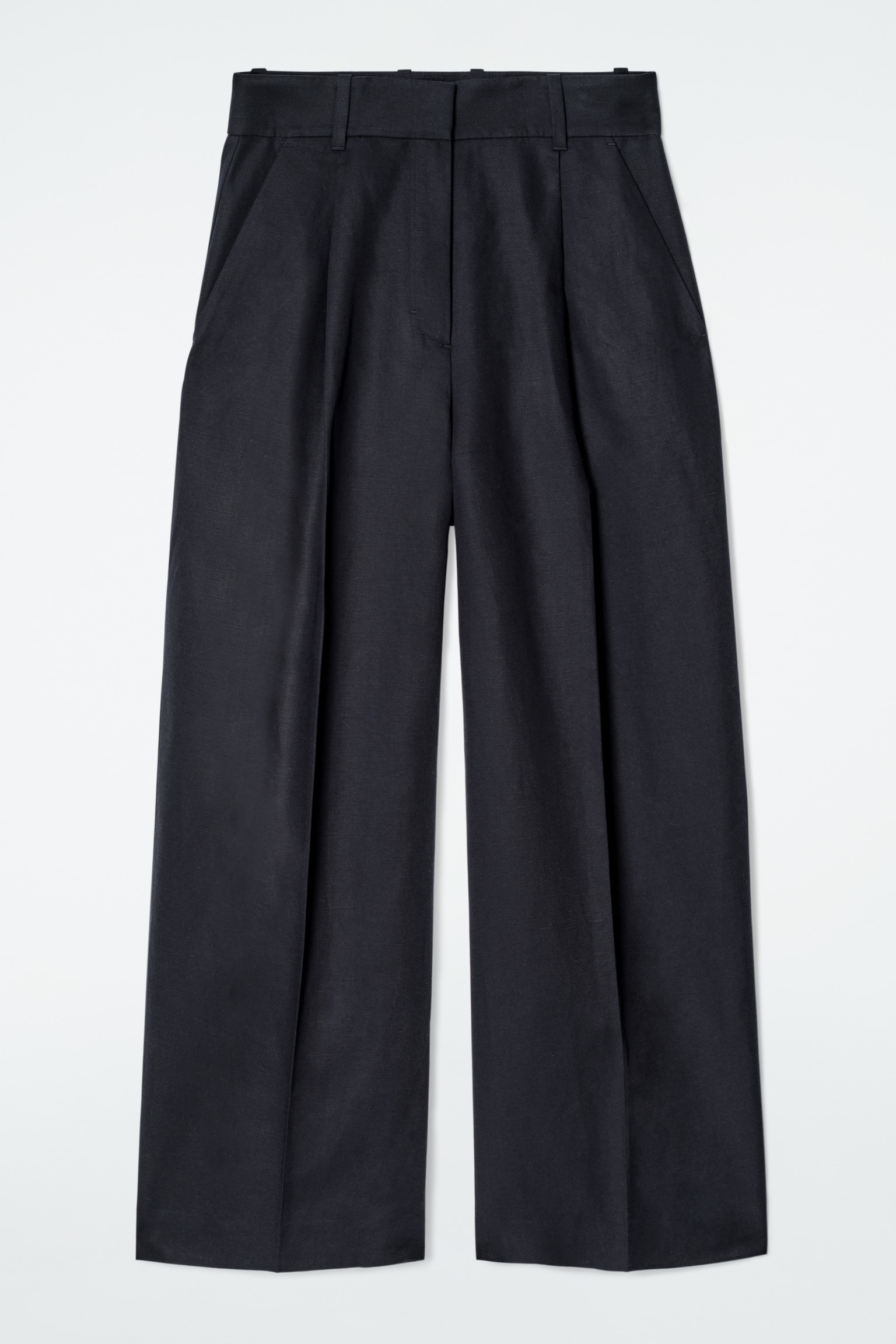 PANTALONES PERNERAS ANCHAS MEZCLA LINO RELAXED FIT - AZUL MARINO/ROSA CLARO/NEGRO - 2