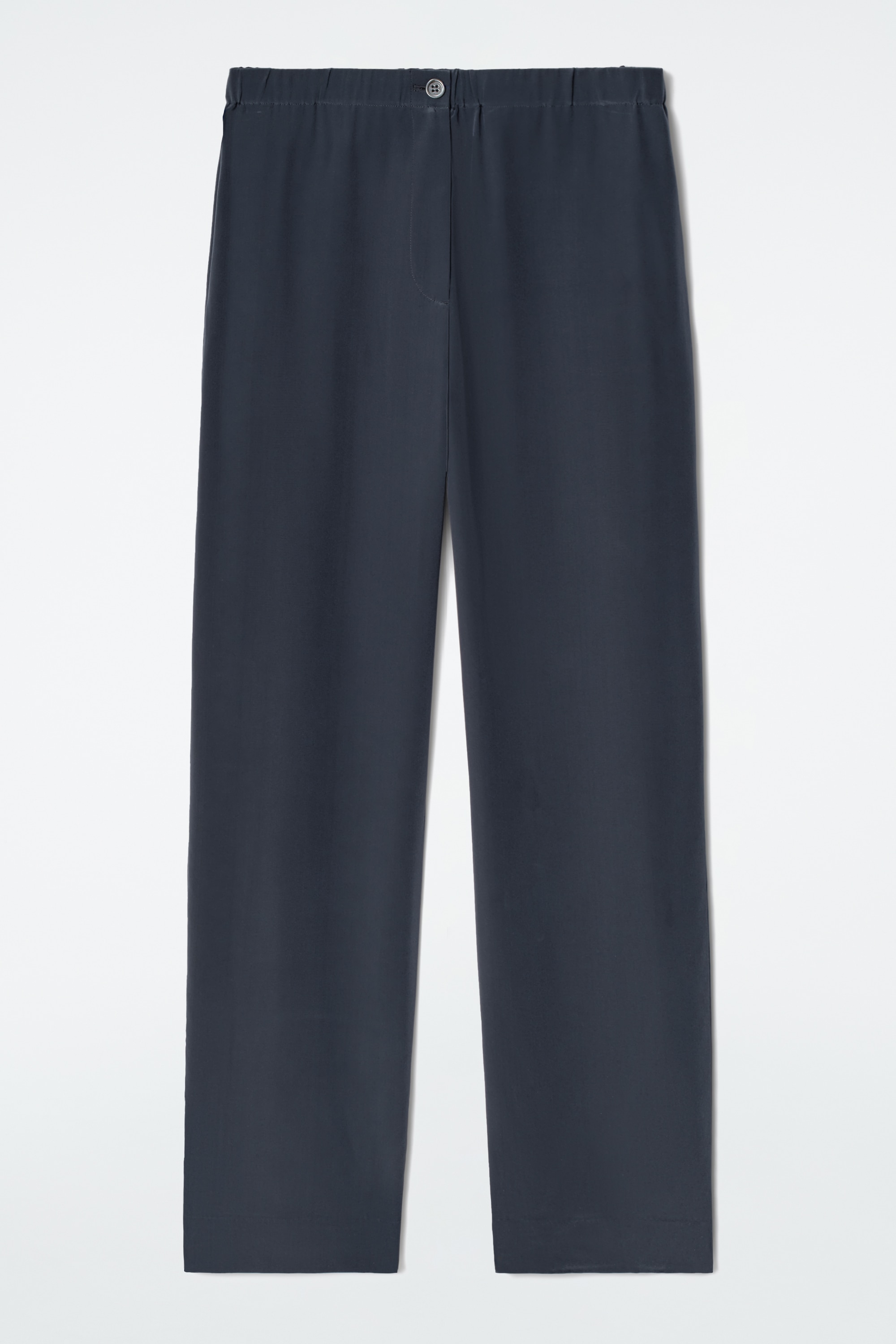 PANTALONI IN SETA DAL TAGLIO RILASSATO - BLU NAVY/MARRONE